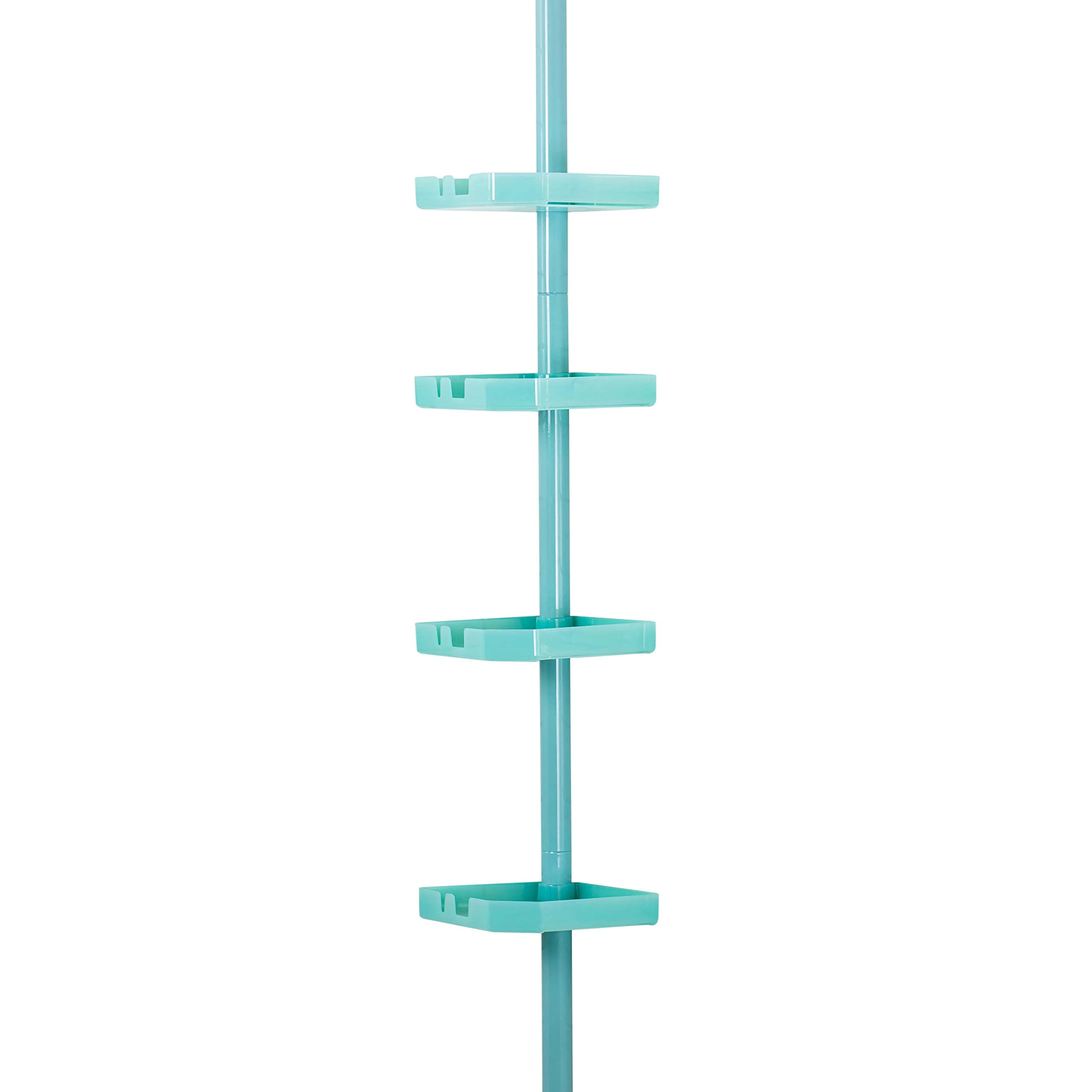 Bath Bliss 4 Tier Tensions Corner Shower Caddy | Shelves | Adjustable 48-101    | Bathroom Organizer | Bathtub And Shower Stall