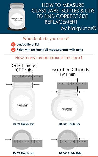 Nakpunar 24 Pcs Gold 43 Mm Replacement Lids With Plastisol Liner - 43Tw 4 Lug Lids - For Glass Jars, Bottles, Canning - Made In