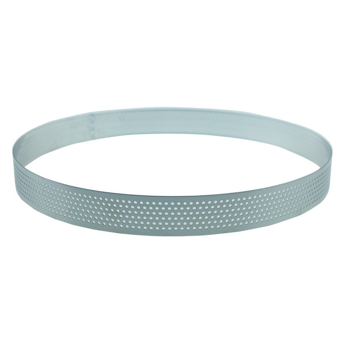 Keewah Round Perforated Tart Ring, 9'', Stainless Steel