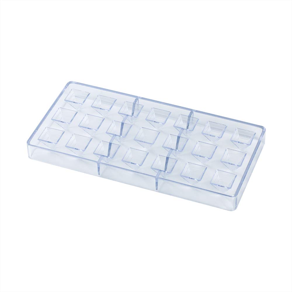 Restaurantware Pastry Tek 10.8 X 5.3 Inch Hard Candy Molds 10 Pyramid Chocolate Candy Molds - 21 Cavities Freezer-Safe Clear Pol
