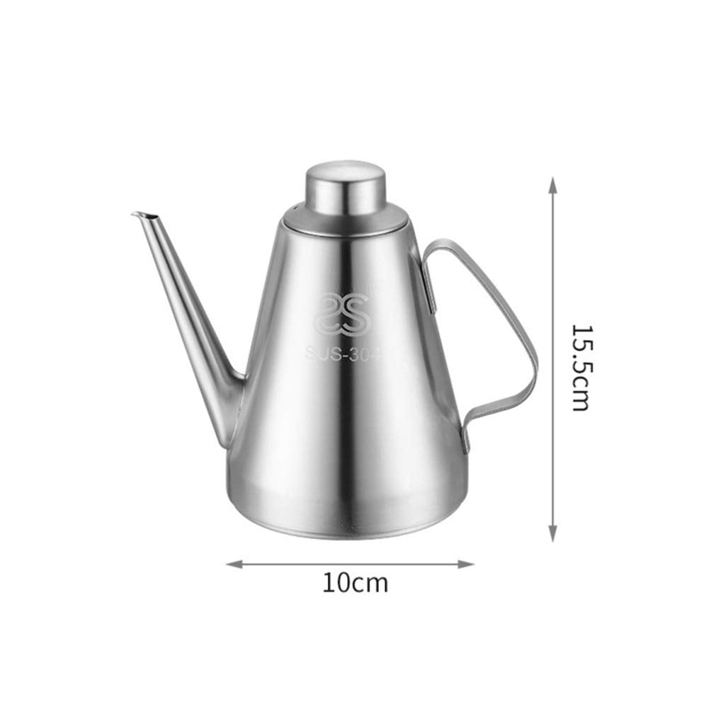 Hemoton Stainless Steel Oil Can Vinegar Pot Bottle Oil Dispenser Edible Oil Container Cruet Pot Kitchen Tools (700Ml Middle Size