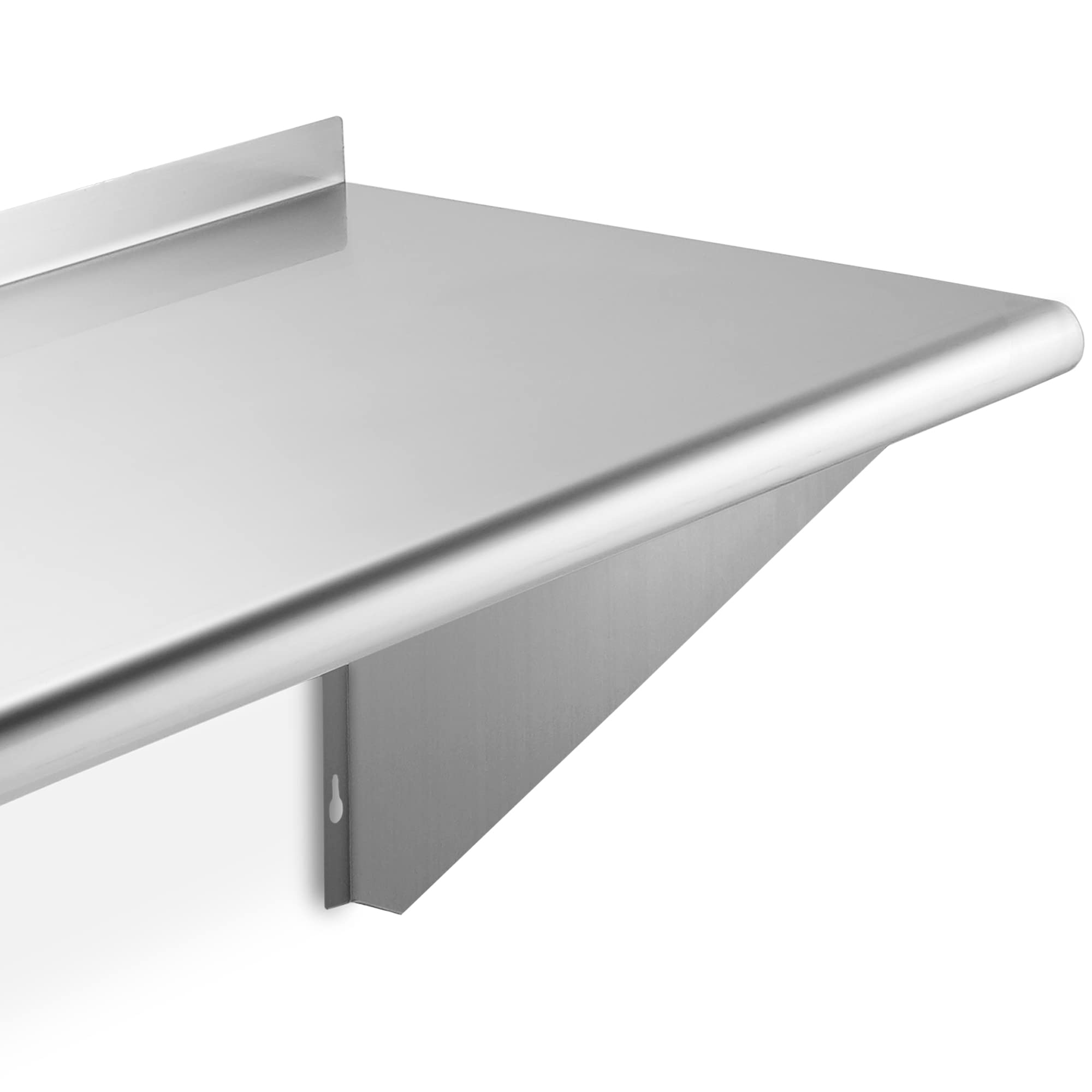 Gridmann 12'' X 48'' Stainless Steel Wall Mount Shelf With Backsplash, Commercial Grade - Nsf Certified 18 Gauge Shelving For Re