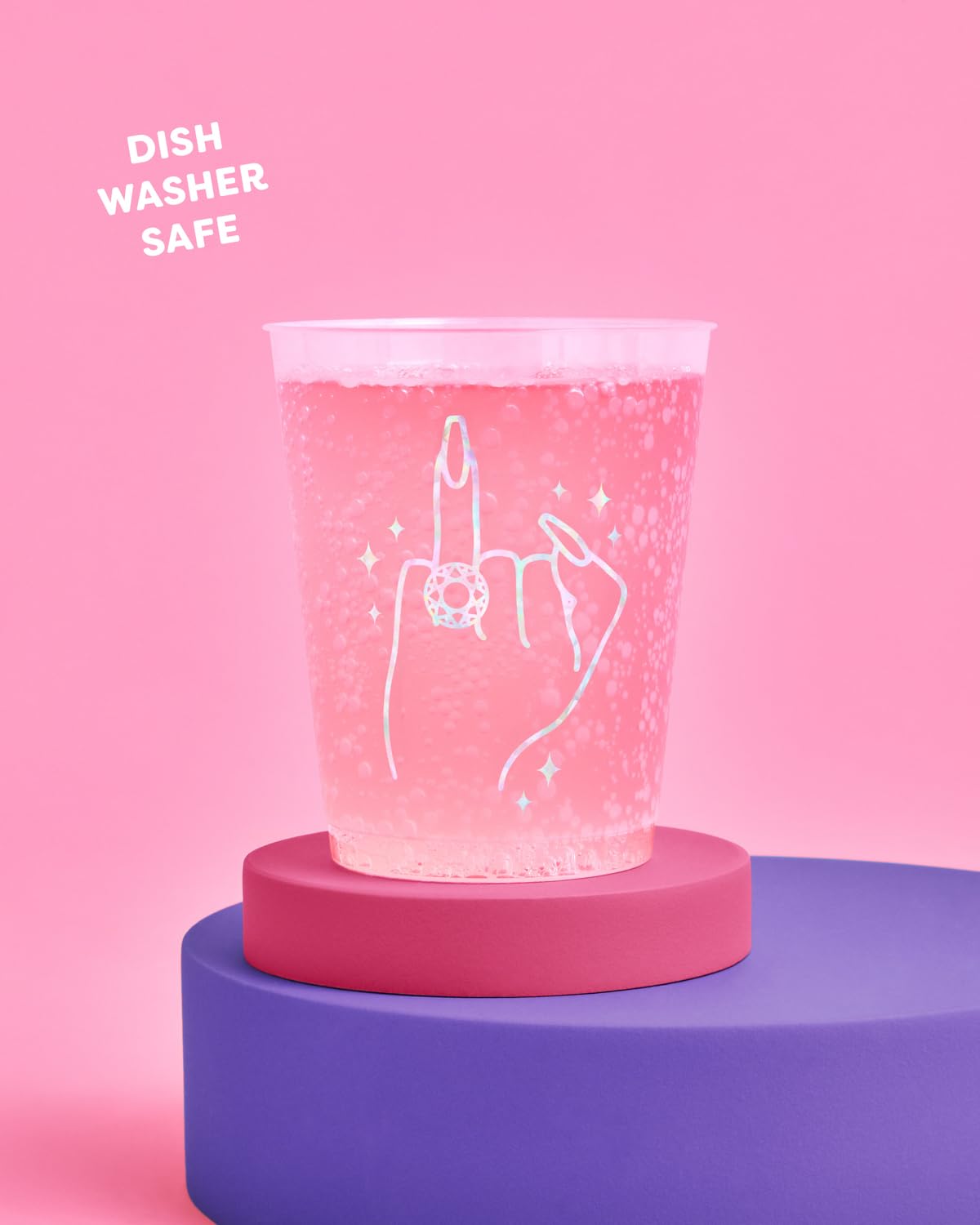 Xo, Fetti Bachelorette Party Ring Finger Reusable Cups - 16 Frost Flex Cups | Bach Party Drinkware, Cute Bridal Shower Supplies,