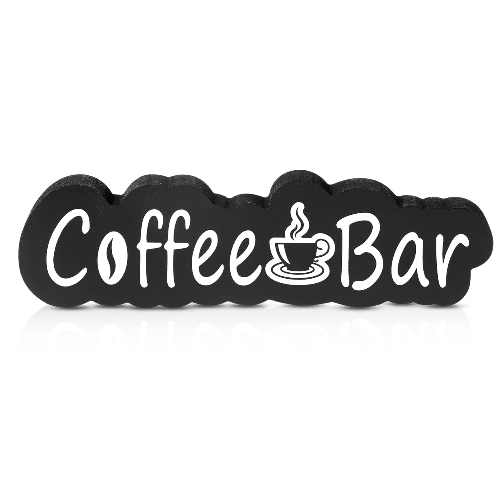 Coffee Bar Decor 8.1 x 2.2 Inches Wood Coffee Bar Sign Rustic Sign Small Decorations Farmhouse Wall Hanging Plaque for Cafe Stat