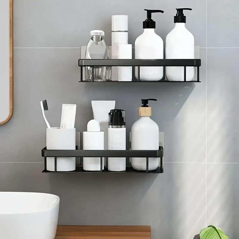 Kmils Self Adhesive Bathroom Shelf, Bathroom Organiser Without Drill, Bathroom Shelf For Wall, Bathroom Racks And Shelves (Pack 