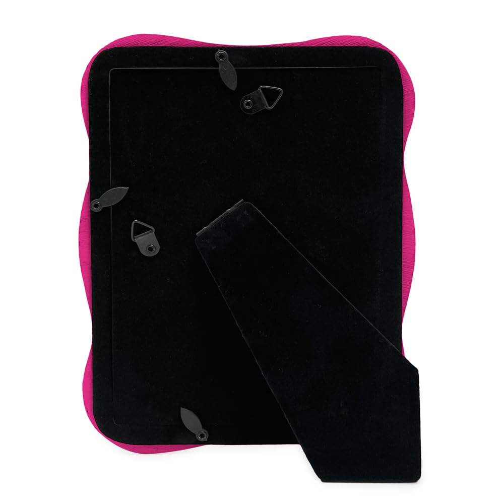 Isaac Jacobs 5x7 Fuchsia Curved Deco Frame for Tabletop and Wall Display, Decorative Art, Design, Home D  cor, Gift (5x7, Fuchsi