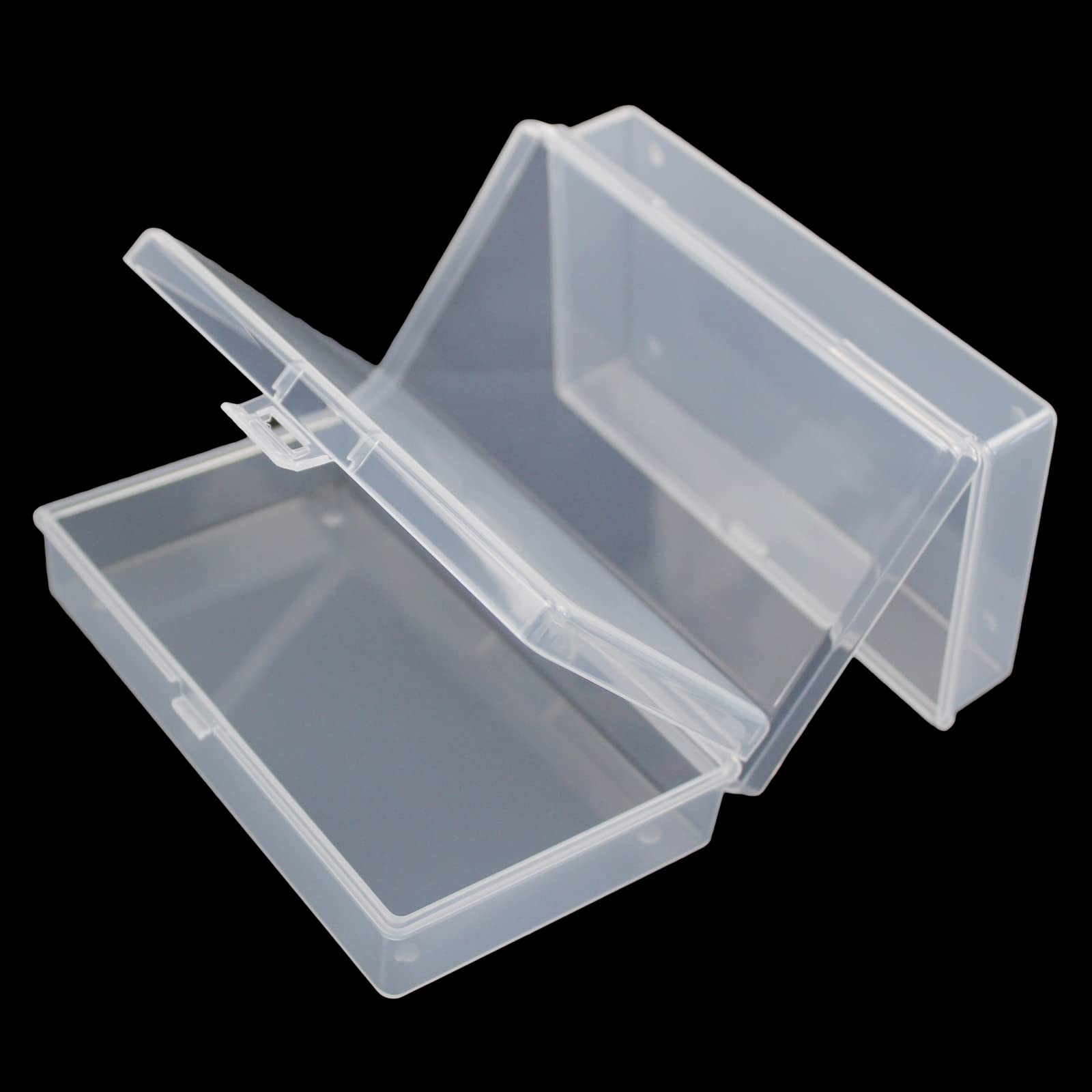 Ljy 12 Pieces Rectangular Empty Mini Clear Plastic Organizer Storage Box Containers With Hinged Lids (5.3 X 3.1 X 1.2 Inch, Tran