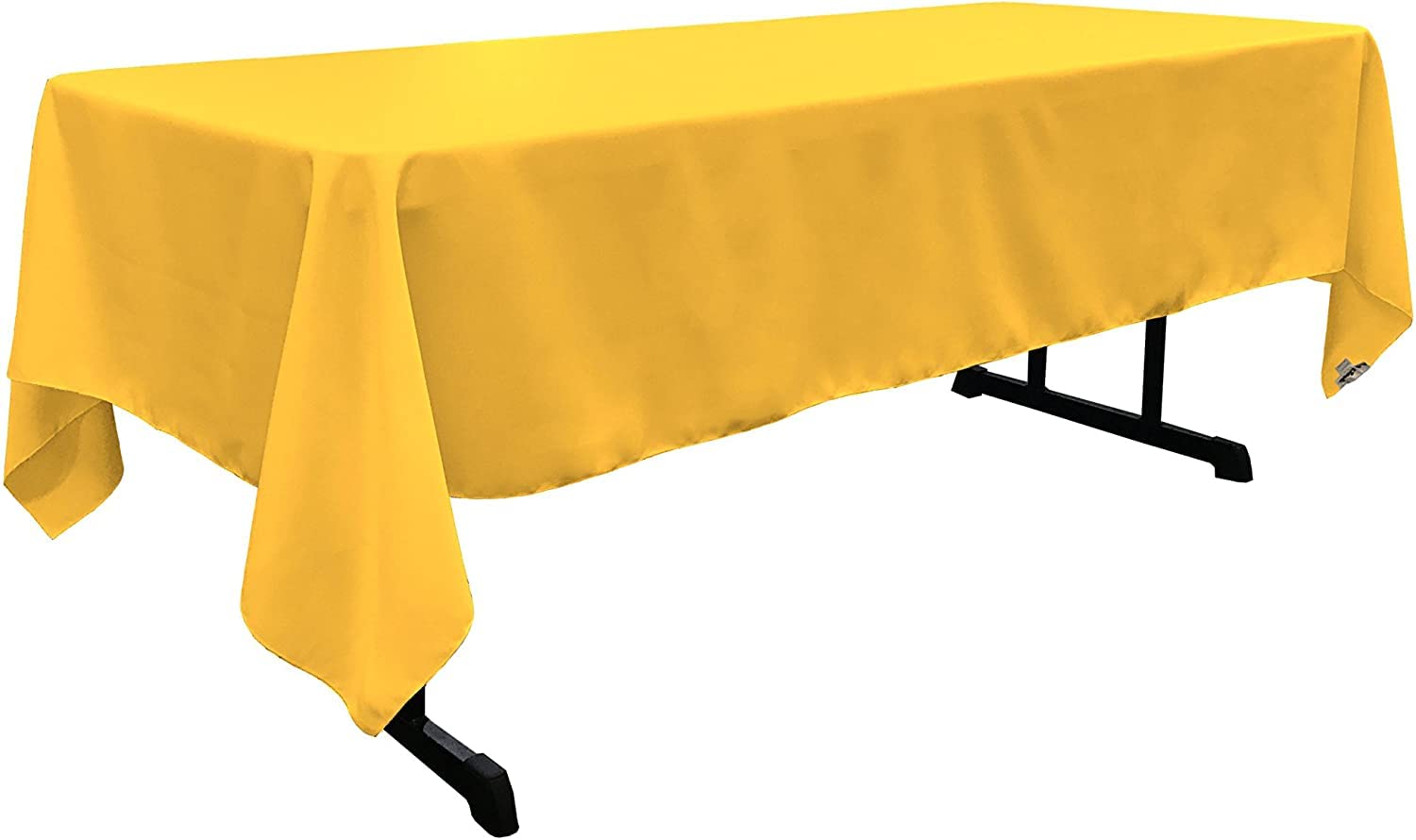 LA Linen Polyester Poplin Rectangular Tablecloth  60 by 120-Inch  Dark Yellow