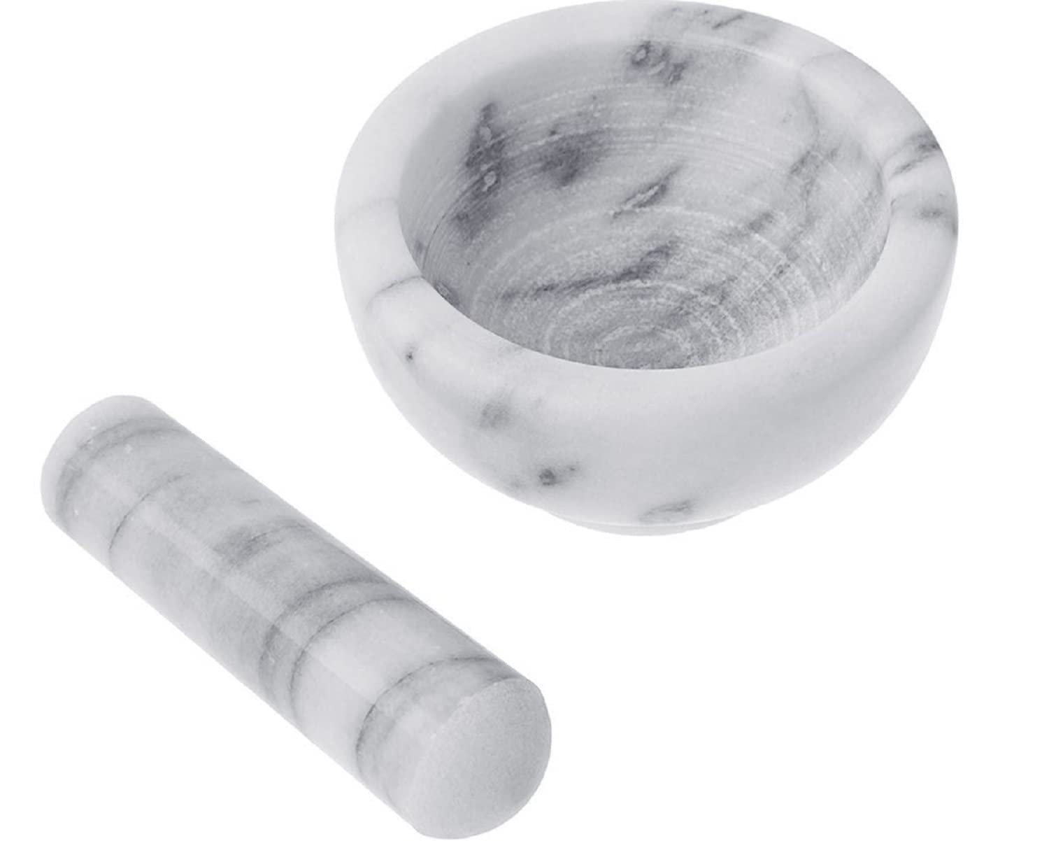 Greenco Mortar And Pestle Set, White Marble Stone Mortar And Pestle Grinding Bowl, Small 4.5 Inches, Kitchen Essential For Spice
