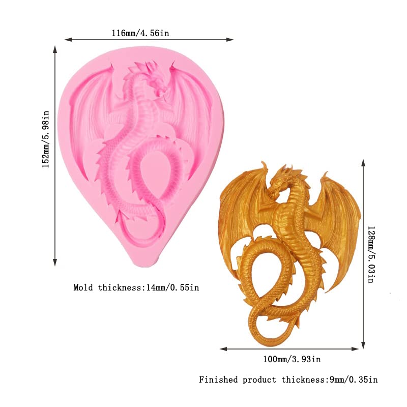 Cestony Large Flying Dragon Silicone Molds For Diy Cake Fondant Biscuit Cookies Soap Sugar Pudding Chocolate Hard Candies Desser