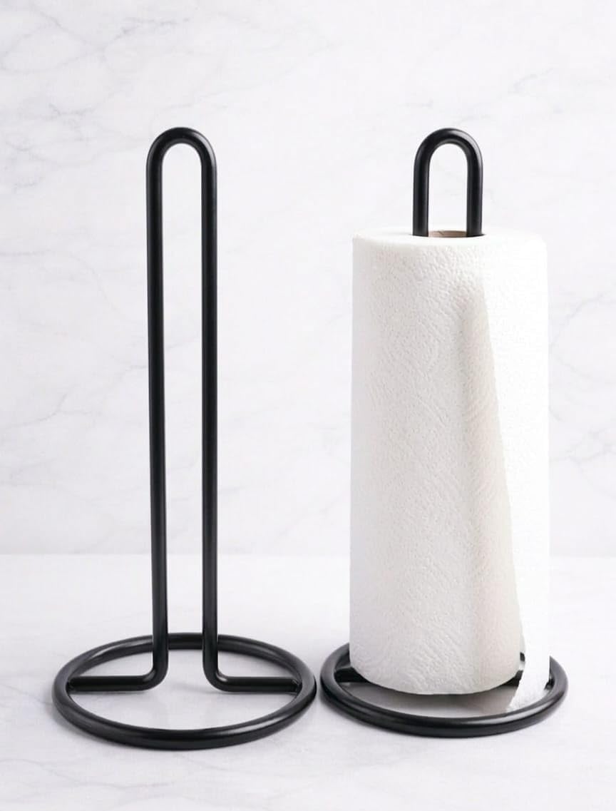 Paper Towel Holder Stand For Kitchen  Metal Tissue Roll Holder For Kitchen Countertop, Free Standing Paper Napkin Holder For Ti