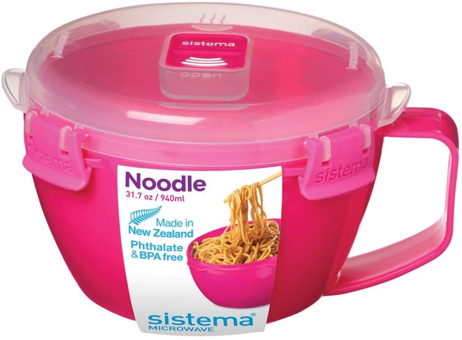 Sistema Microwave Noodle Bowl Microwave Food Container 940 ml BPA-Free Assorted Colours