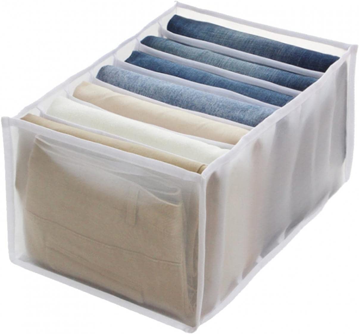 Ali Shipping 7Grid Cloth Organizer  Versatile 7Compartment Storage Solution For Closet, Drawer, And Wardrobe | Fabric Organiz