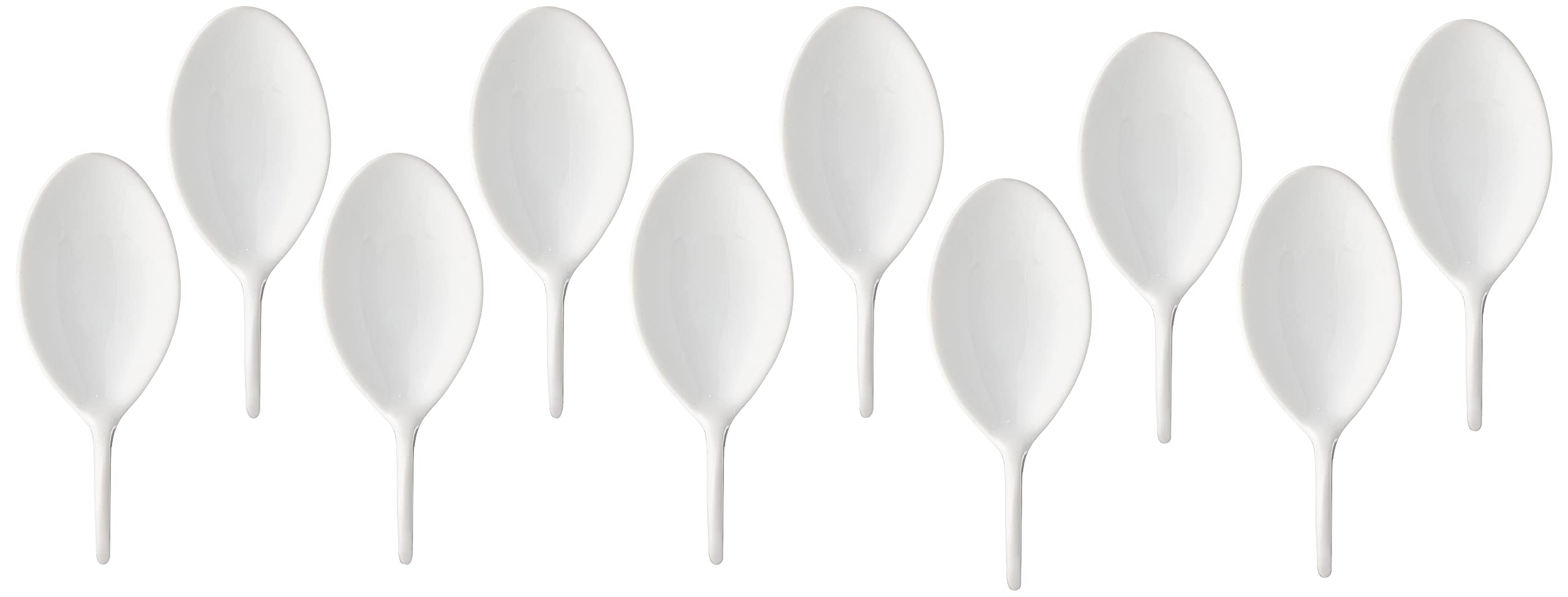 Restaurantware 4 Inch Porcelain Tasting Spoons 10 Fish Shape Porcelain Spoons - Microwave-Safe Oven-Safe White Porcelain White T