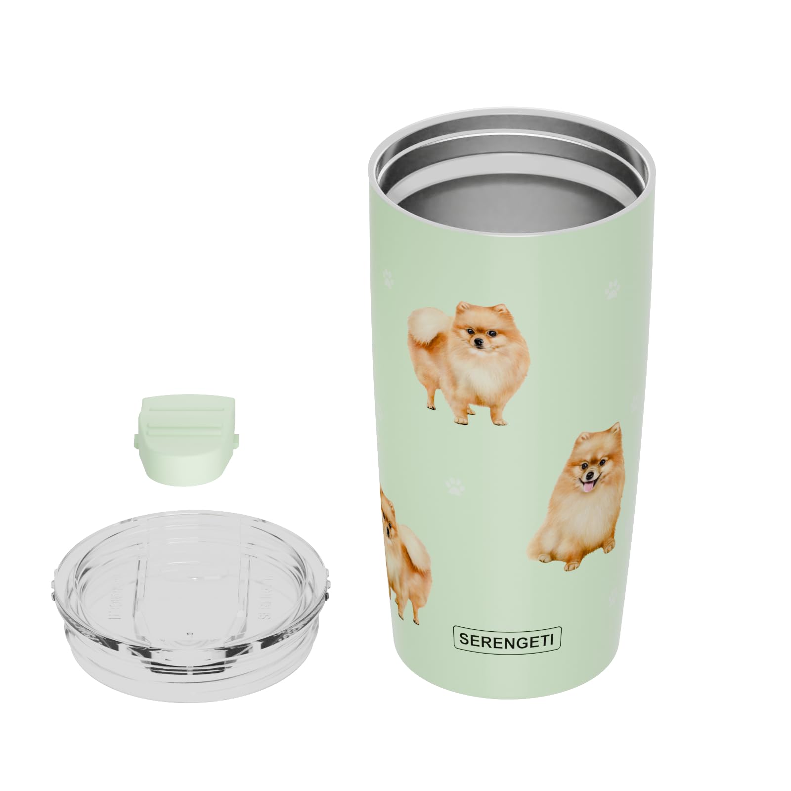 Pomeranian Serengeti 16 Oz Stainless Steel, Vacuum Insulated Tumbler With Spill Proof Lid - 3D Print - Insulated Travel Mug For