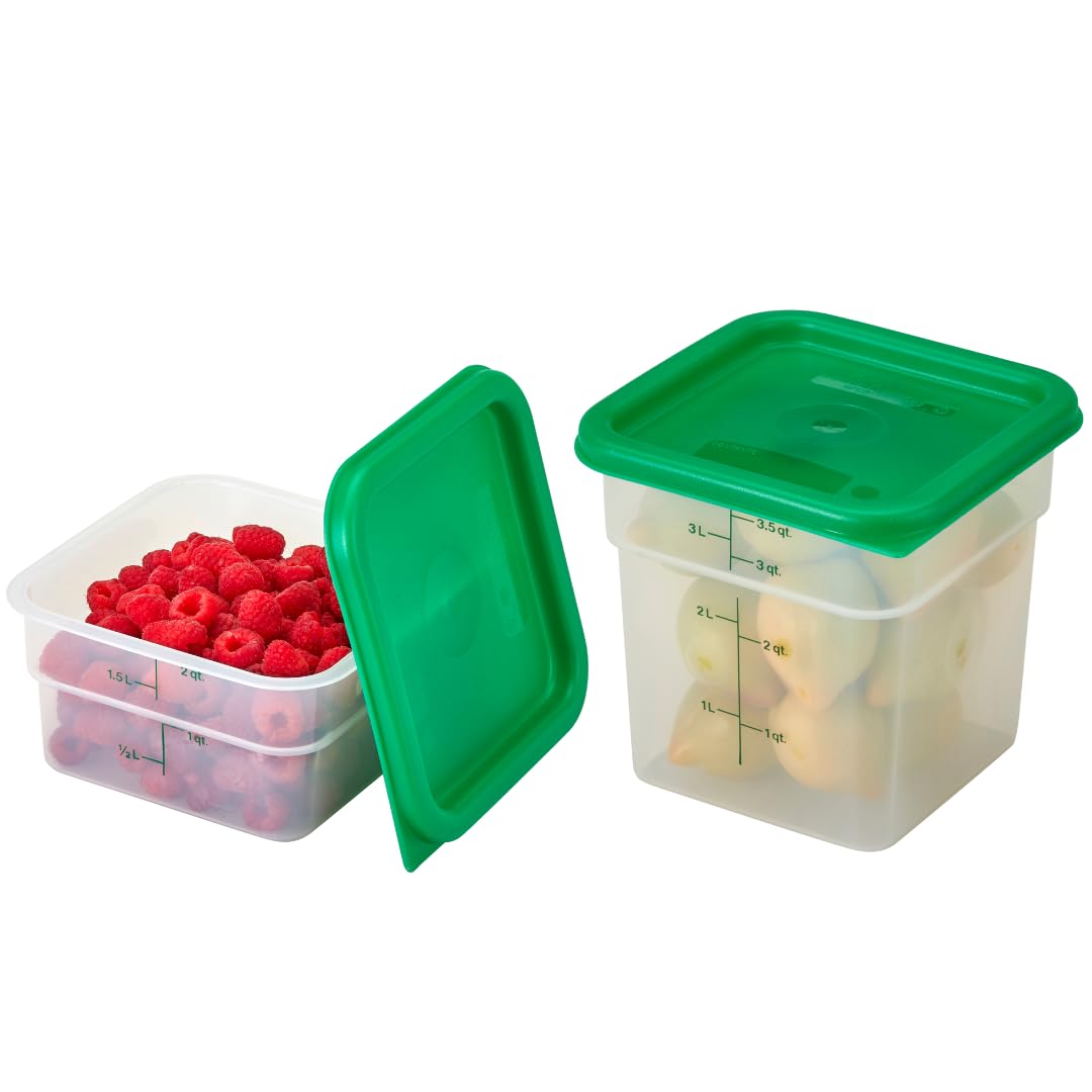 Cambro Containers With Lids - 2 Quart and 4 Quart Food Storage Set - 2 Pack