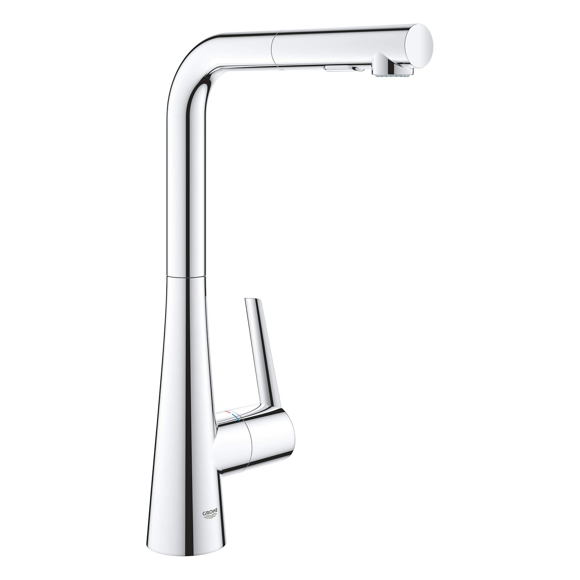 GROHE 33893002 Zedra Single-Handle Pull-Out Kitchen Faucet Dual Spray 1.75 GPM, Chrome
