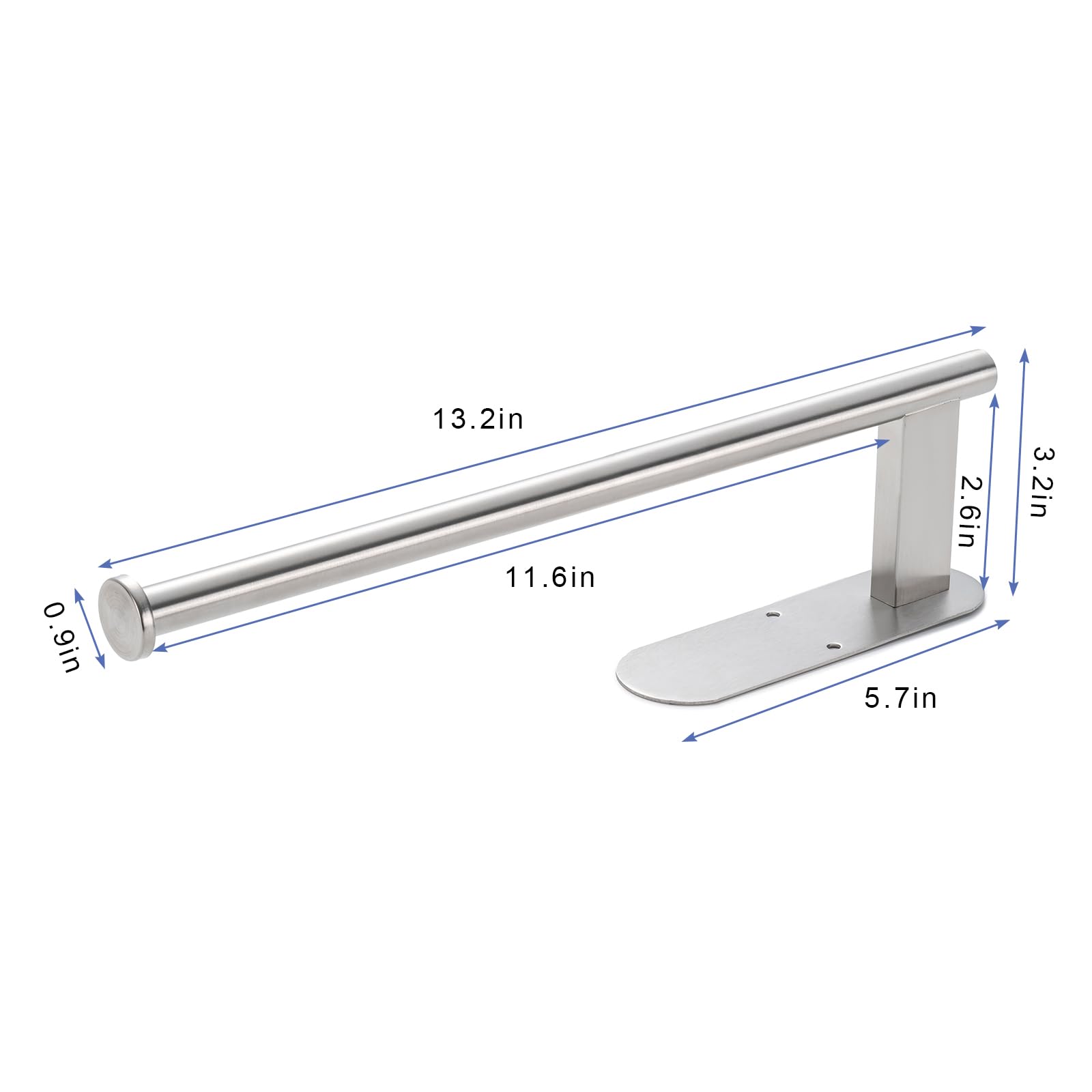 Honmein Paper Towel Holder, Upgrade Sus304 Stainless Steel Paper Towel Holder Under Cabinet, Bend-Resistant, Self-Adhesive Or Dr