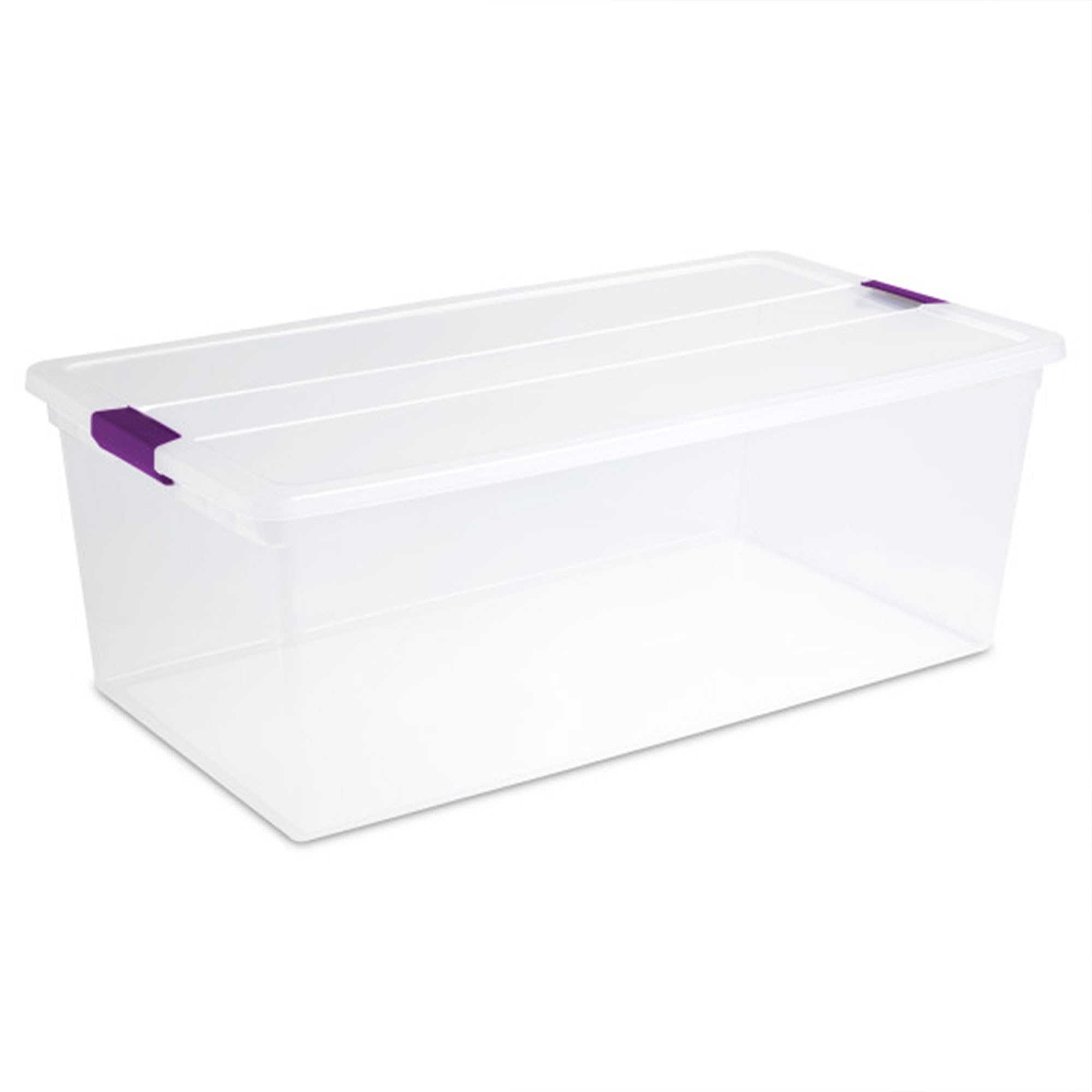 Sterilite 110 Qt Clearview Latch Storage Box, Stackable Bin With Latching Lid, Plastic Container Organize Clothes In Closet, Cle