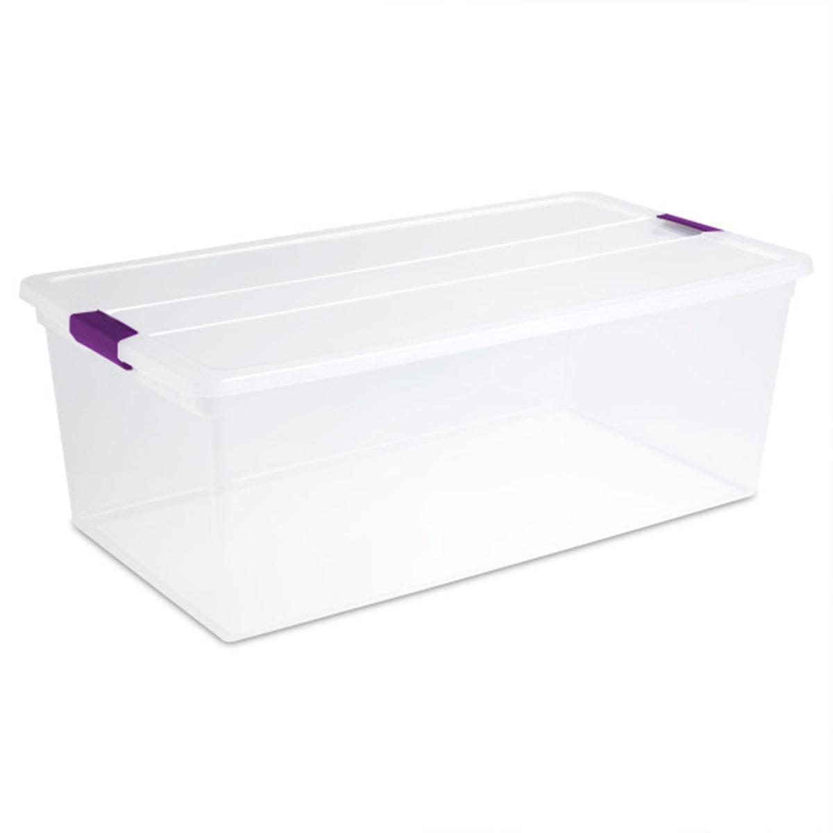 Sterilite 110 Qt Clearview Latch Storage Box, Stackable Bin With Latching Lid, Plastic Container Organize Clothes In Closet, Cle
