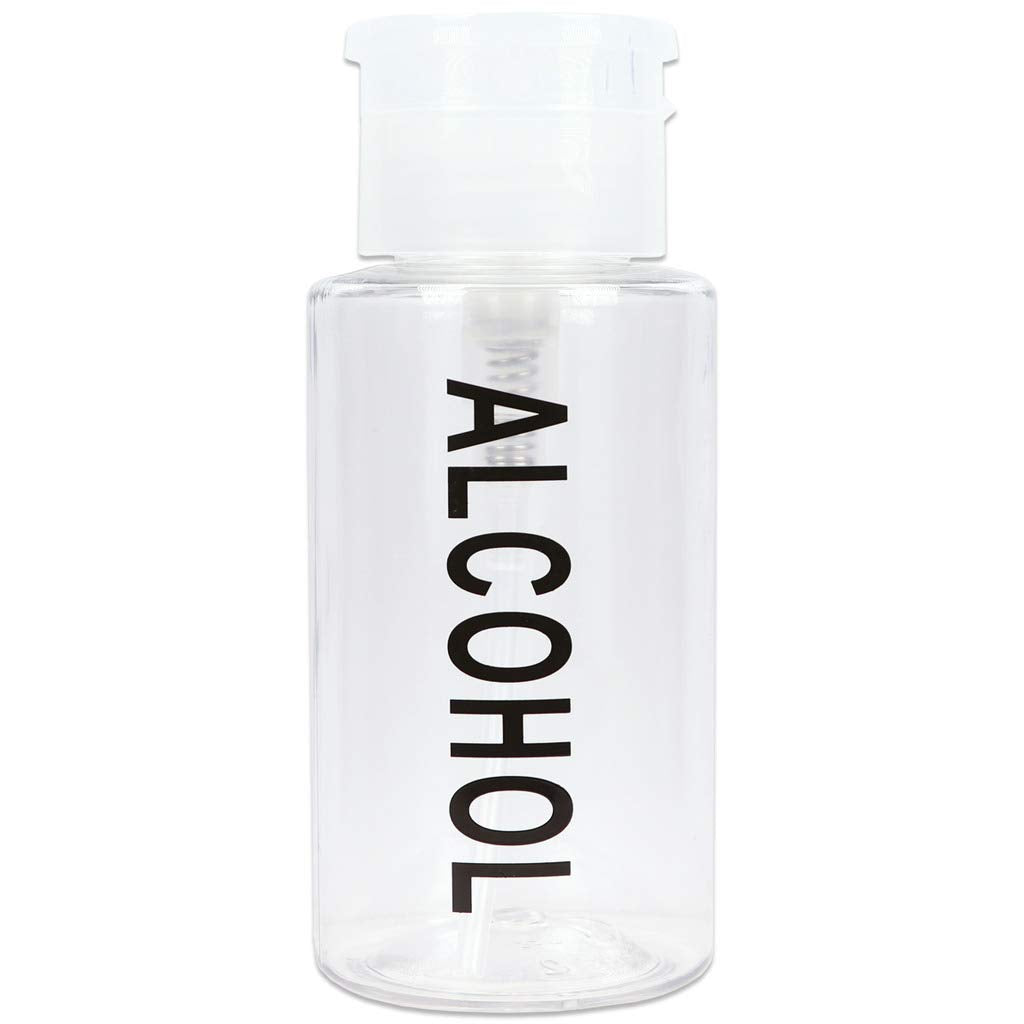 7Oz Push Down Pump Dispenser Flip Top Cap Refillable Empty Bottle - Clear With Word Imprint - Lockable Travel Cosmetic Packaging