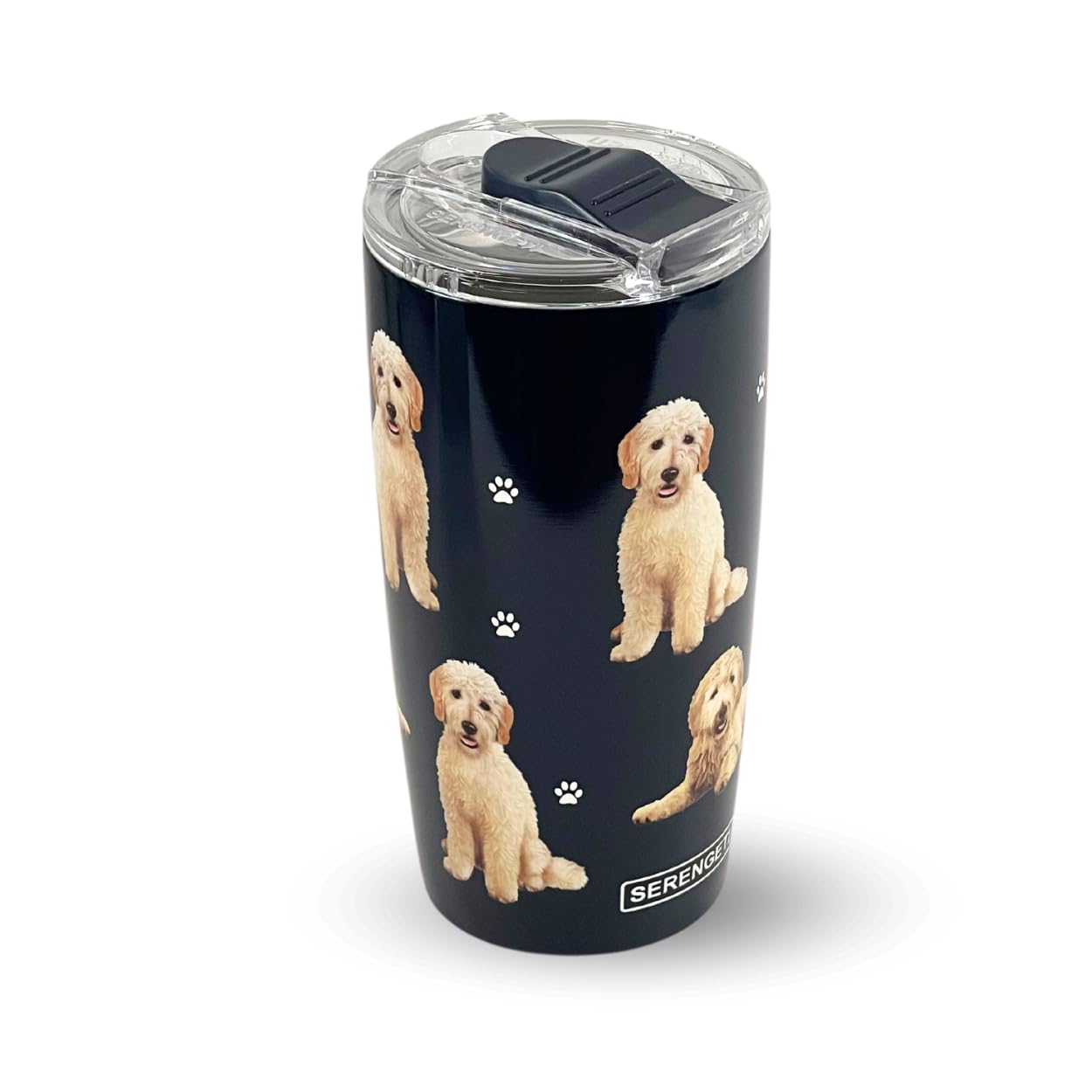 Serengeti Goldendoodle 16 Oz. Stainless Steel, Vacuum Insulated Tumbler With Spill Proof Lid - 3D Print - Insulated Travel Mug F