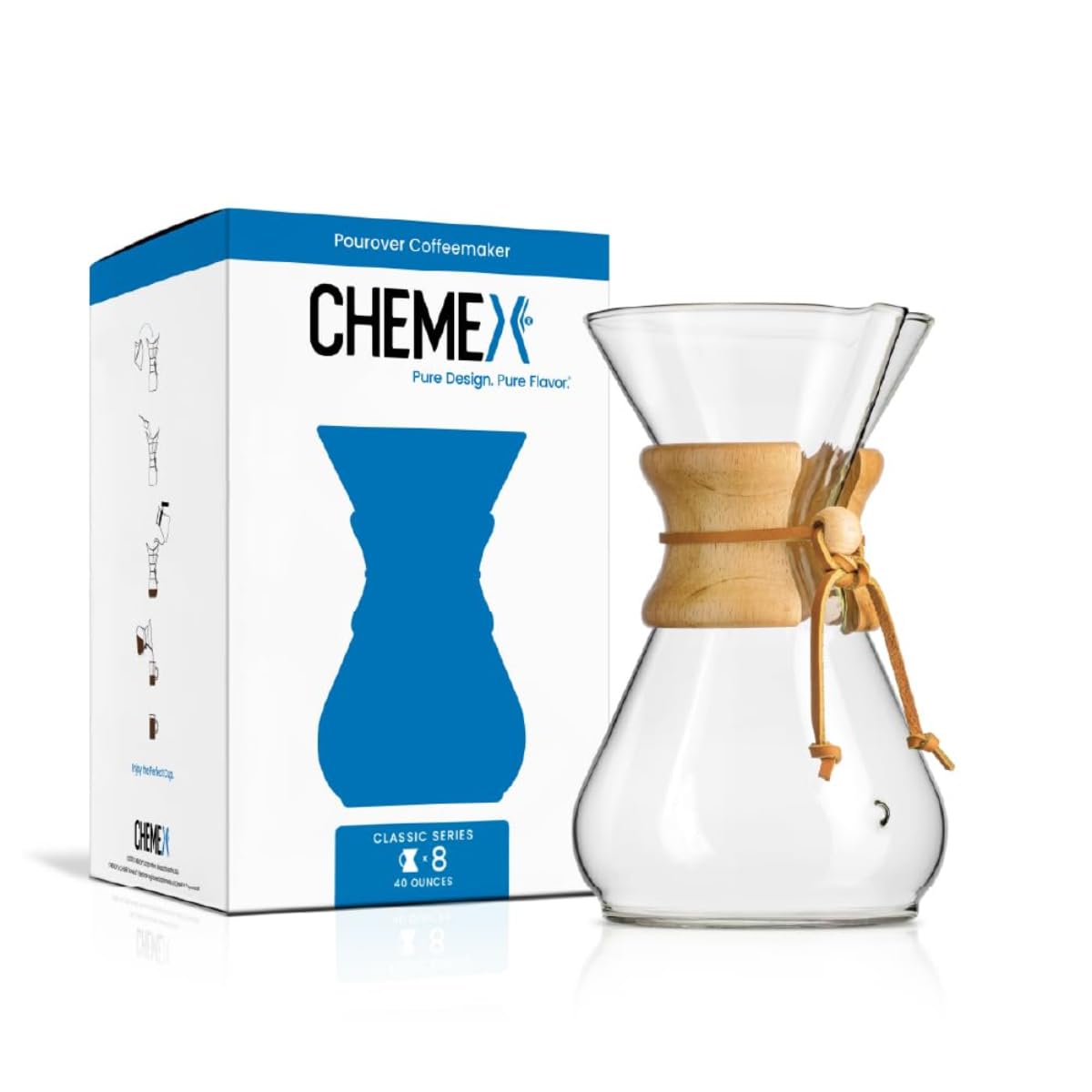 chemex Pour-Over glass coffeemaker - classic Series - 8-cup - Exclusive Packaging