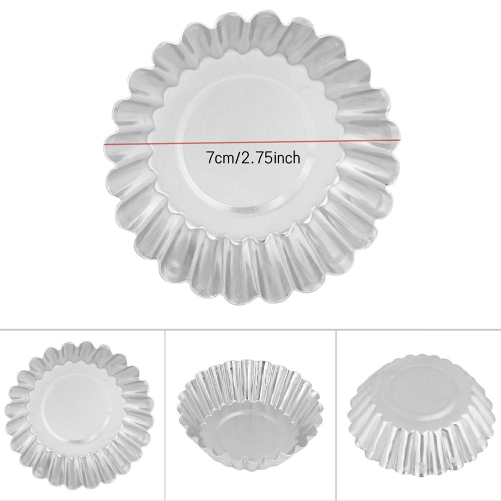 Haofy 10Pcs Aluminum Alloy Egg Tart Baking Tools 70Mm Bakeware Mould Kitchen Pastry Tools