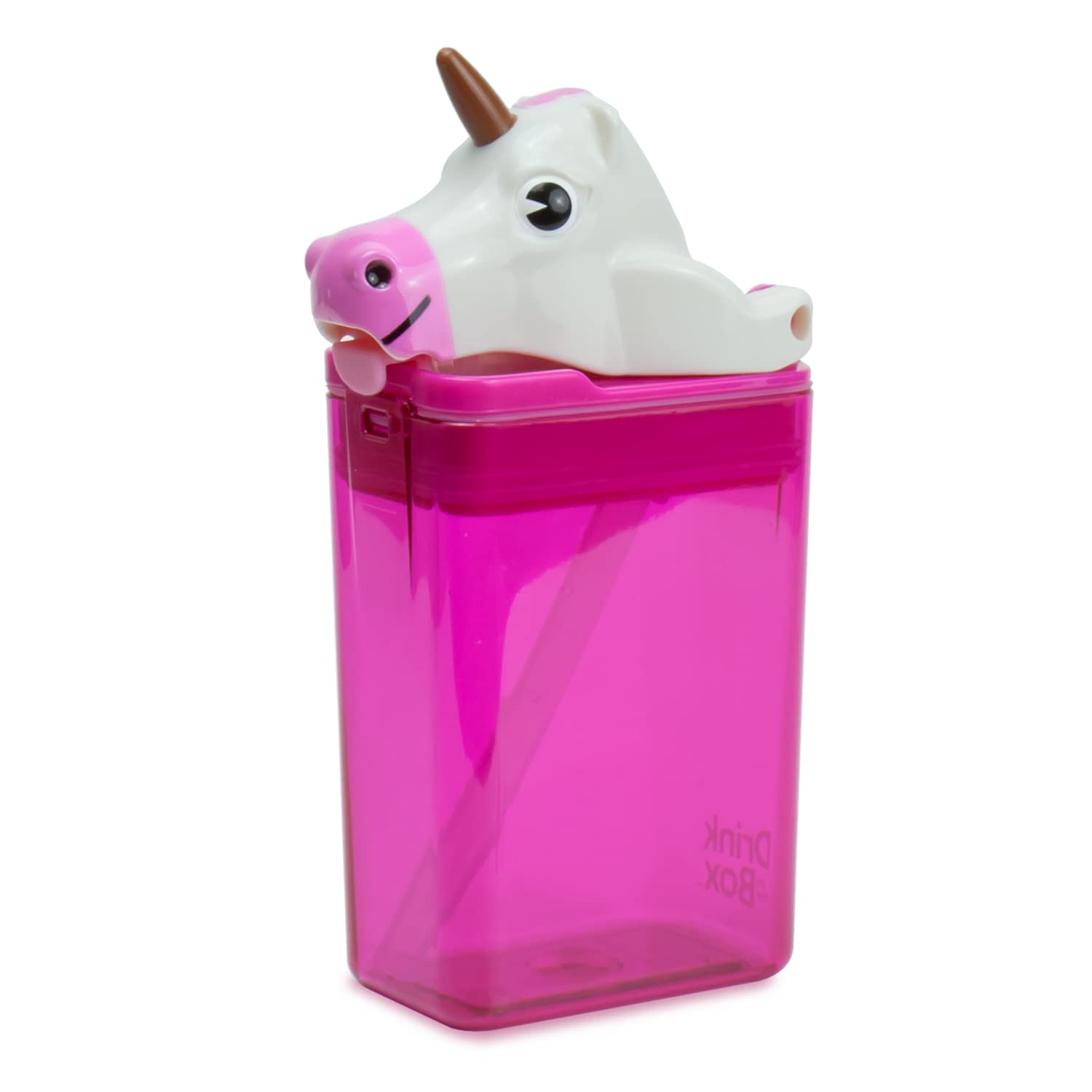 Precidio Design New 2022 Drink in the Box FunTops EcoFriendly Reusable Drink Container, 8oz (Unicorn)
