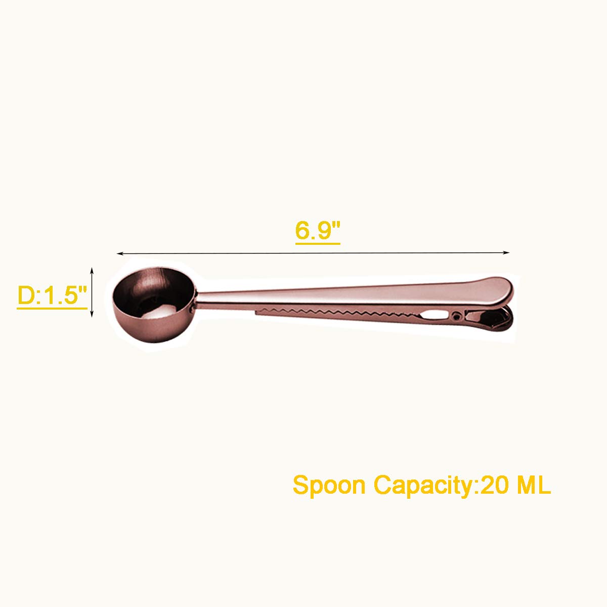 10 Pcs Scoop With Clip,2-In-1 Stainless Steel Coffee Scoop And Bag Clip For Measuring Coffee, Tea,Protein Powder, Instant Drinks