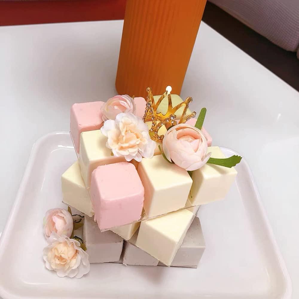 Ionegg 15 Cavities 1.4 Inch Square Silicone Mold, Cube Mold For Making Chocolate Candy, Cake, Ice Cube Tray, Truffles Pralines,