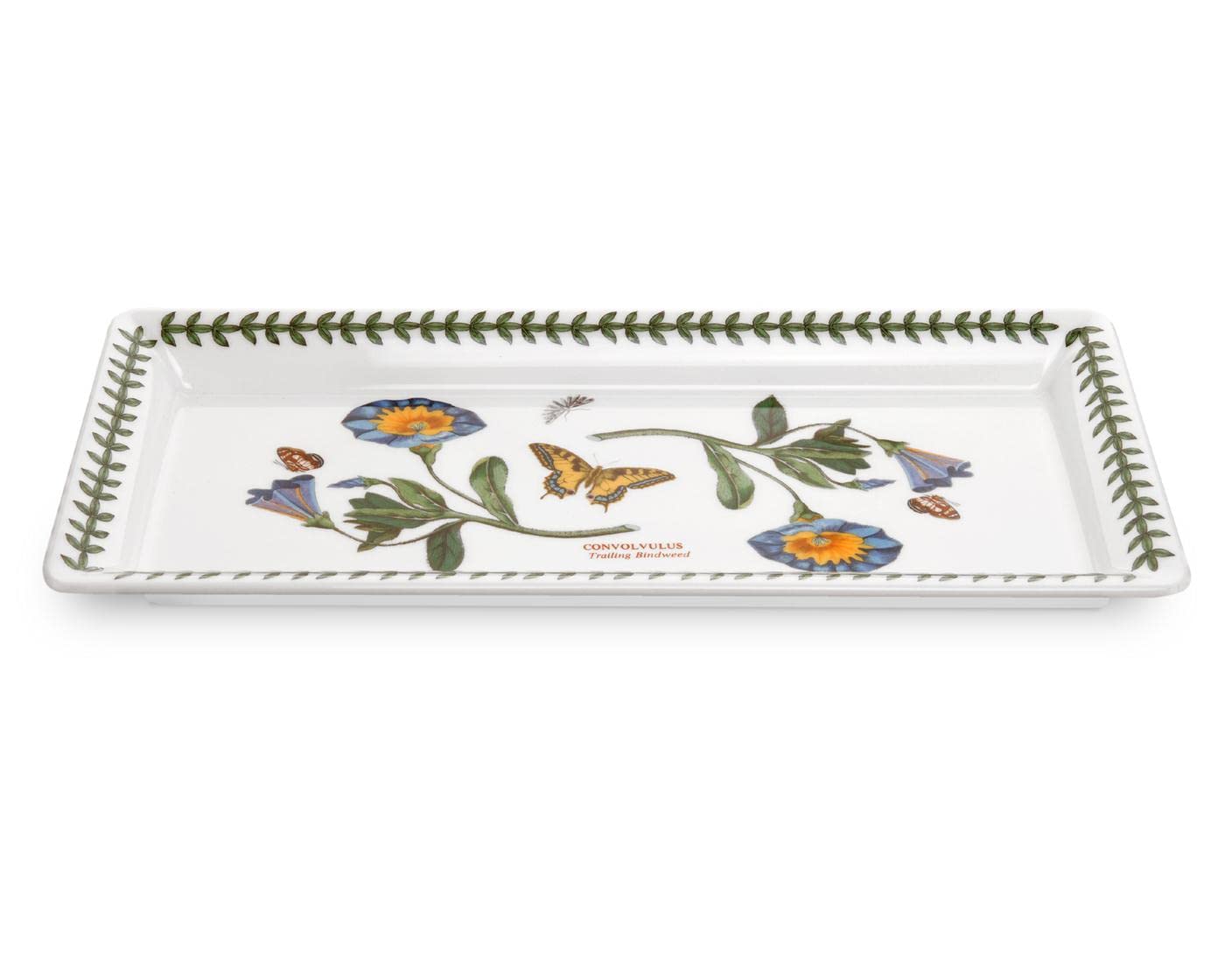 Portmeirion Botanic Garden Sandwich Tray | 11.75 Inch Serving Tray With Convolvulus Motif | Made From Porcelain | Microwave, Dis