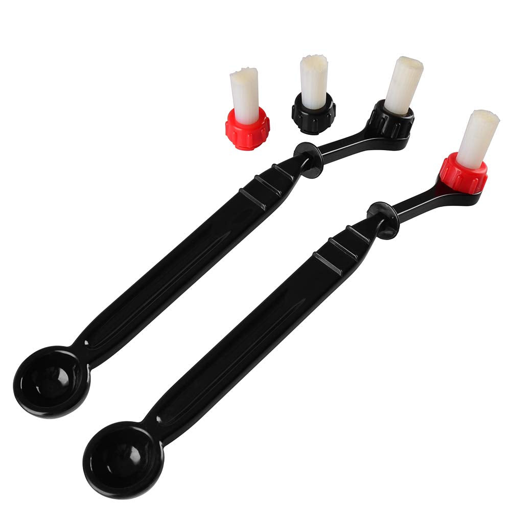 Espresso Machine Cleaning Brush Kit - Cafemasy 2 Pieces Coffee Cleaning Brush With Spoon And 2 Pieces Detachable Brush Head For