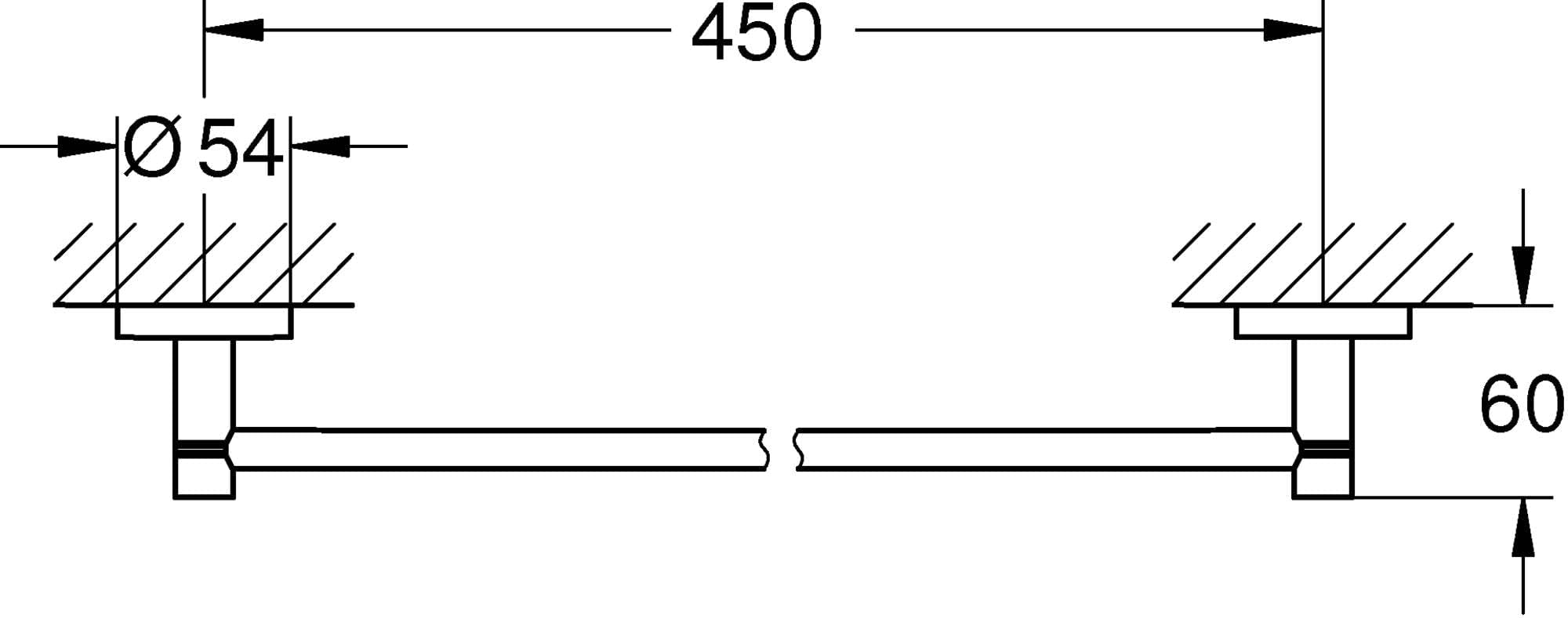 Grohe 40688A01 Essentials Towel-Bar, Hard Graphite