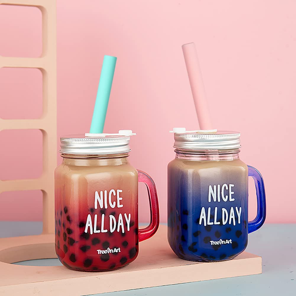 Alink Reusable Silicone Boba Straws, Extra Large Bubble Tea Smoothie Straws For Popping Tapioca Pearl, Pack Of 4 With Cleaning B