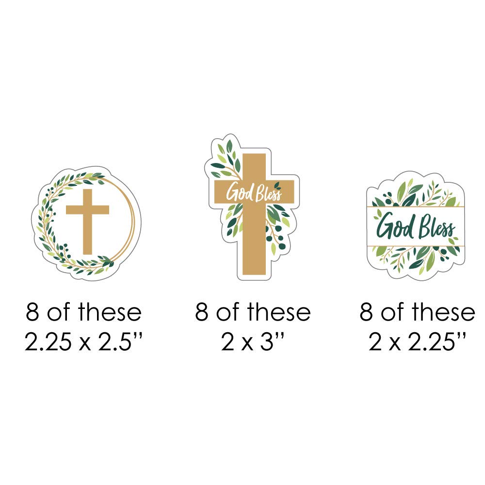 Big Dot Of Happiness Elegant Cross - Diy Shaped Religious Party Cut-Outs - 24 Count