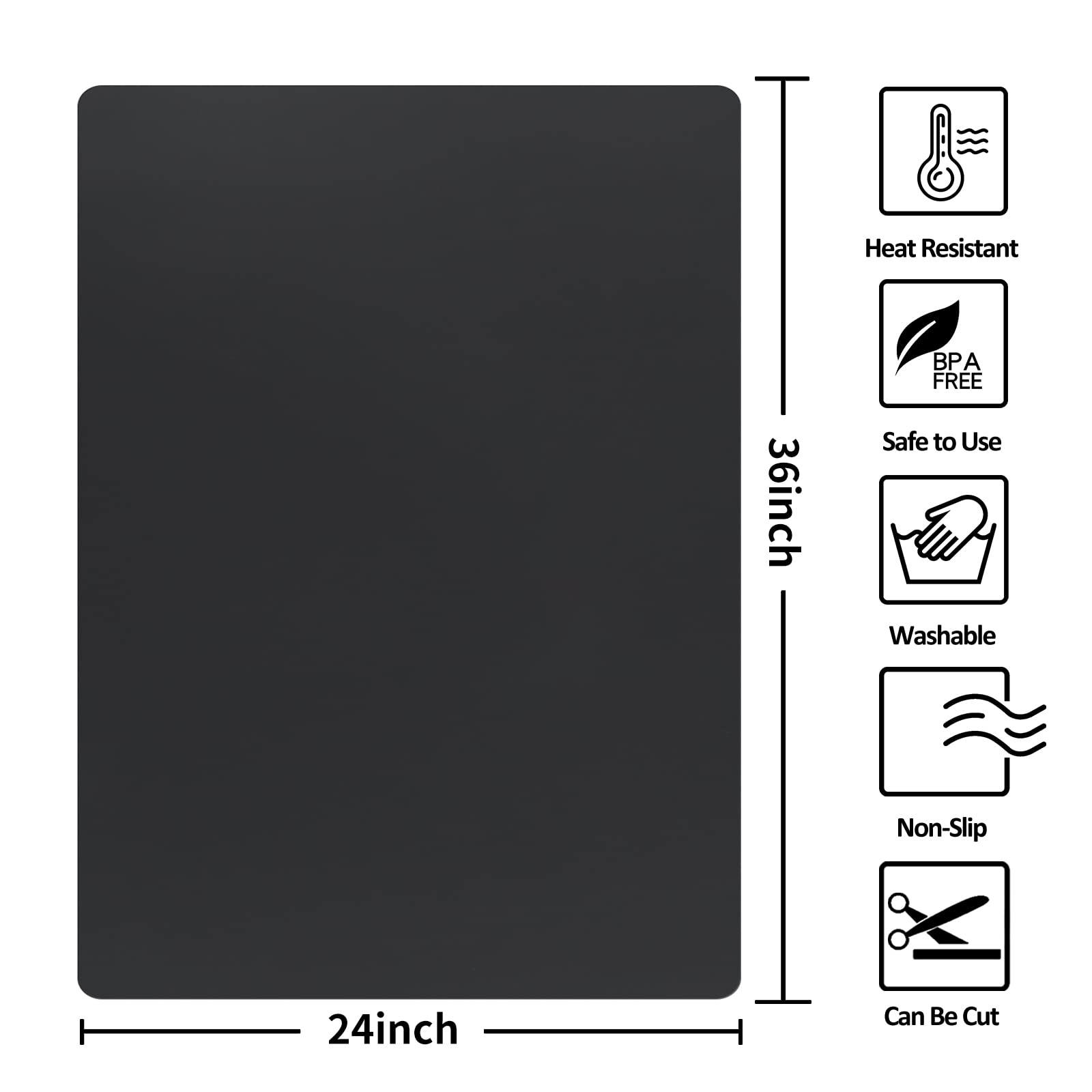 Silicone Mat Heat Resistant Mats For Countertop, Multipurpose Large Silicone Mats For Crafts Kitchen Workbench Size 36X24 Inches