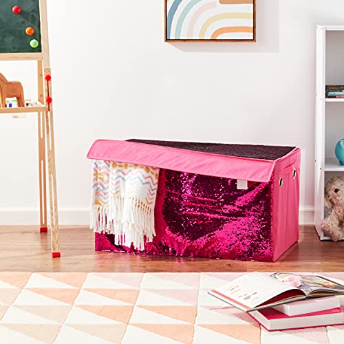 Urban Shop Reversible Sequin Collapsible Storage Trunk, Pink