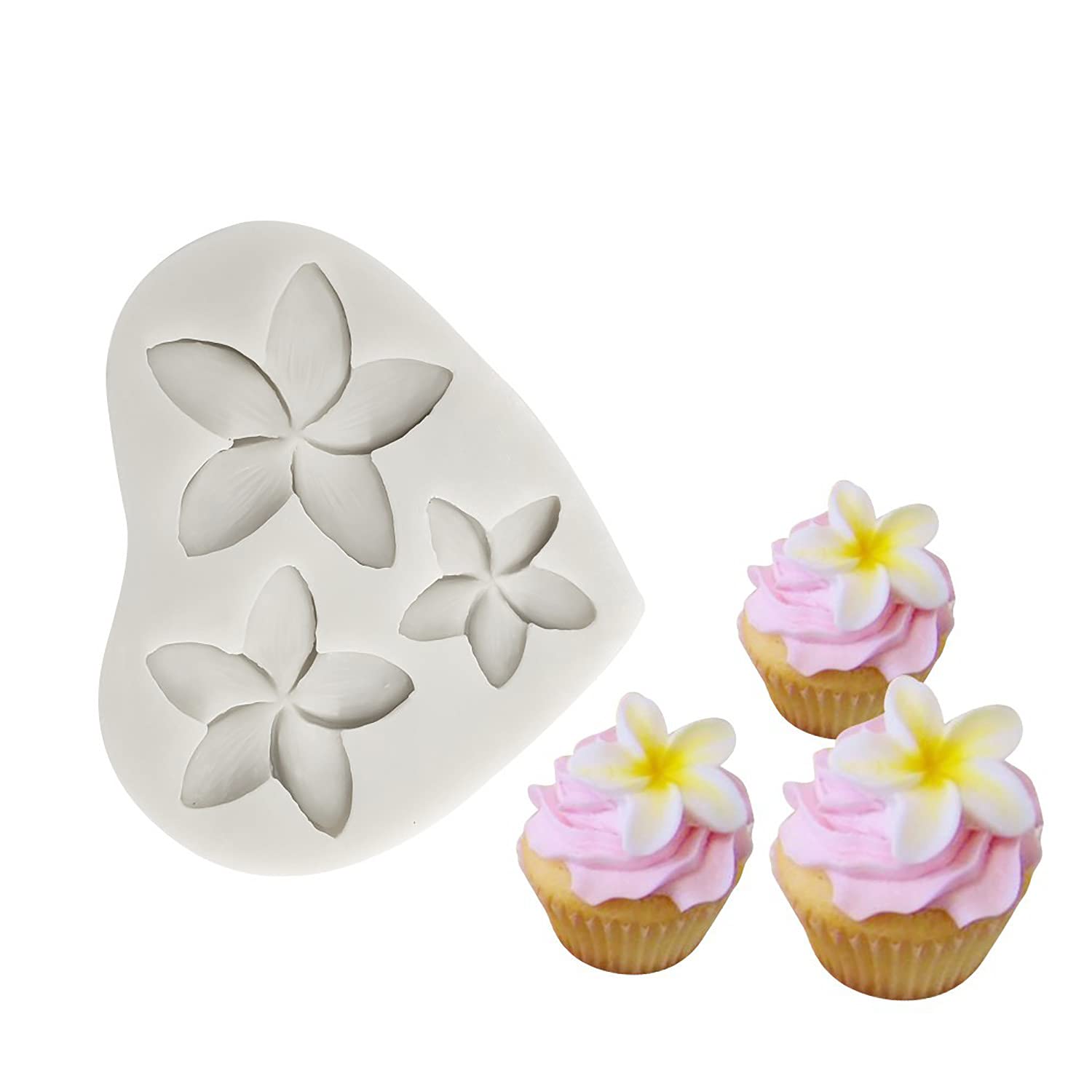 Frangipani Hibiscus Plumeria Flower Silicone Mold For Diy Fondant Candy Making Chocolate Molds Lollipop Desserts Ice Cube Gum Cl