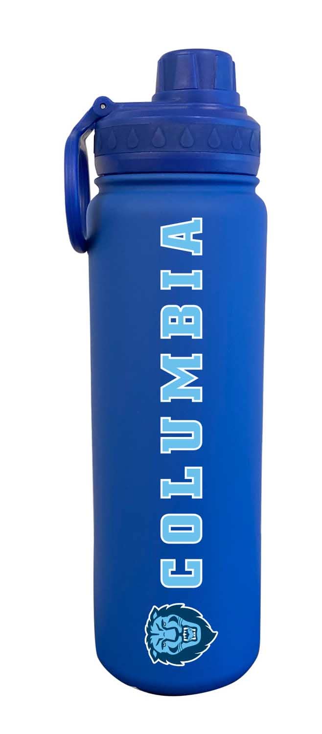 Stainless Steel Vacuum Sealed Sport College Water Bottle, Twist-On Cap, Built-In Handle For Hot Or Cold Drinks, 24 Oz (Columbia