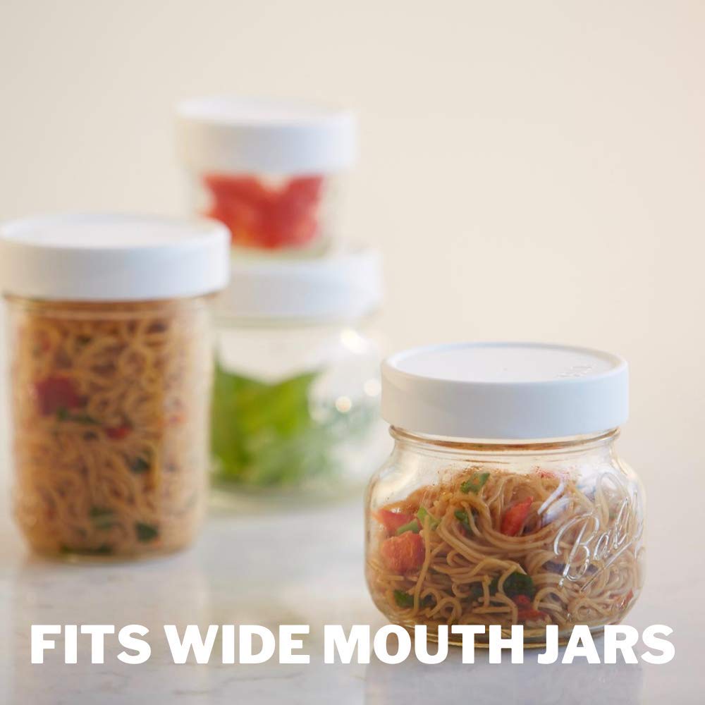 Ilids Mason Jar Storage Lid, Wide Mouth, Black, Pack Of 2
