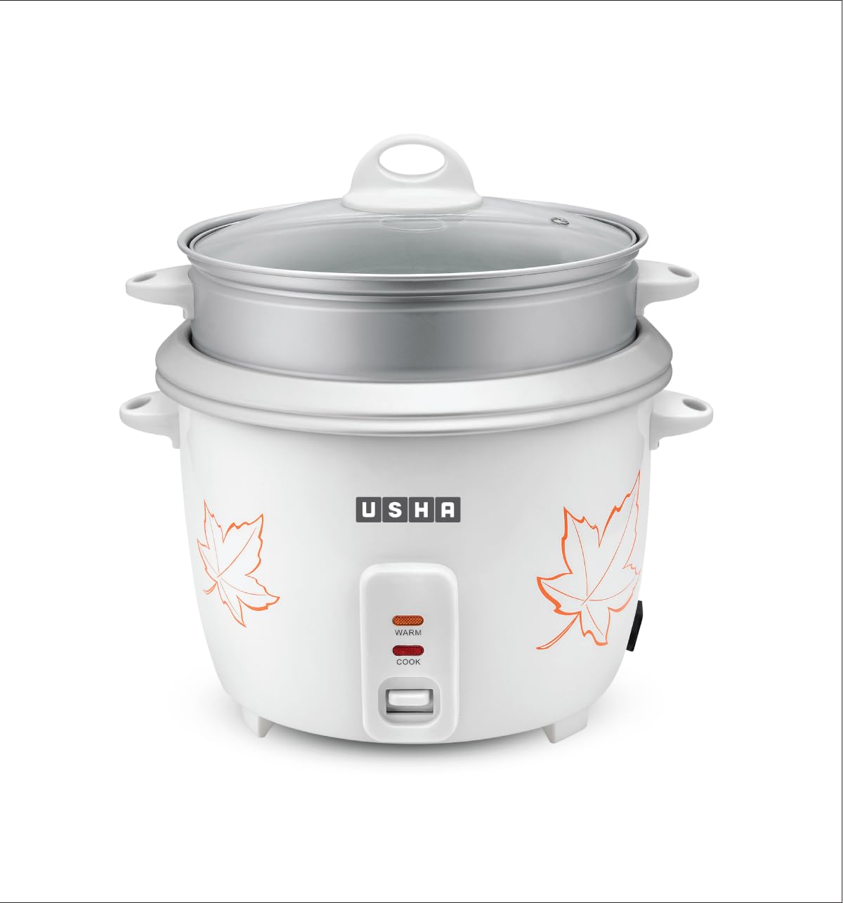 Usha Rc18Gs2 Steamer 700 Watt Automatic Rice Cooker 1.8 Litres With Powerful Heating Element, Keep Rice Warm For 5 Hrs, 2 Cookin