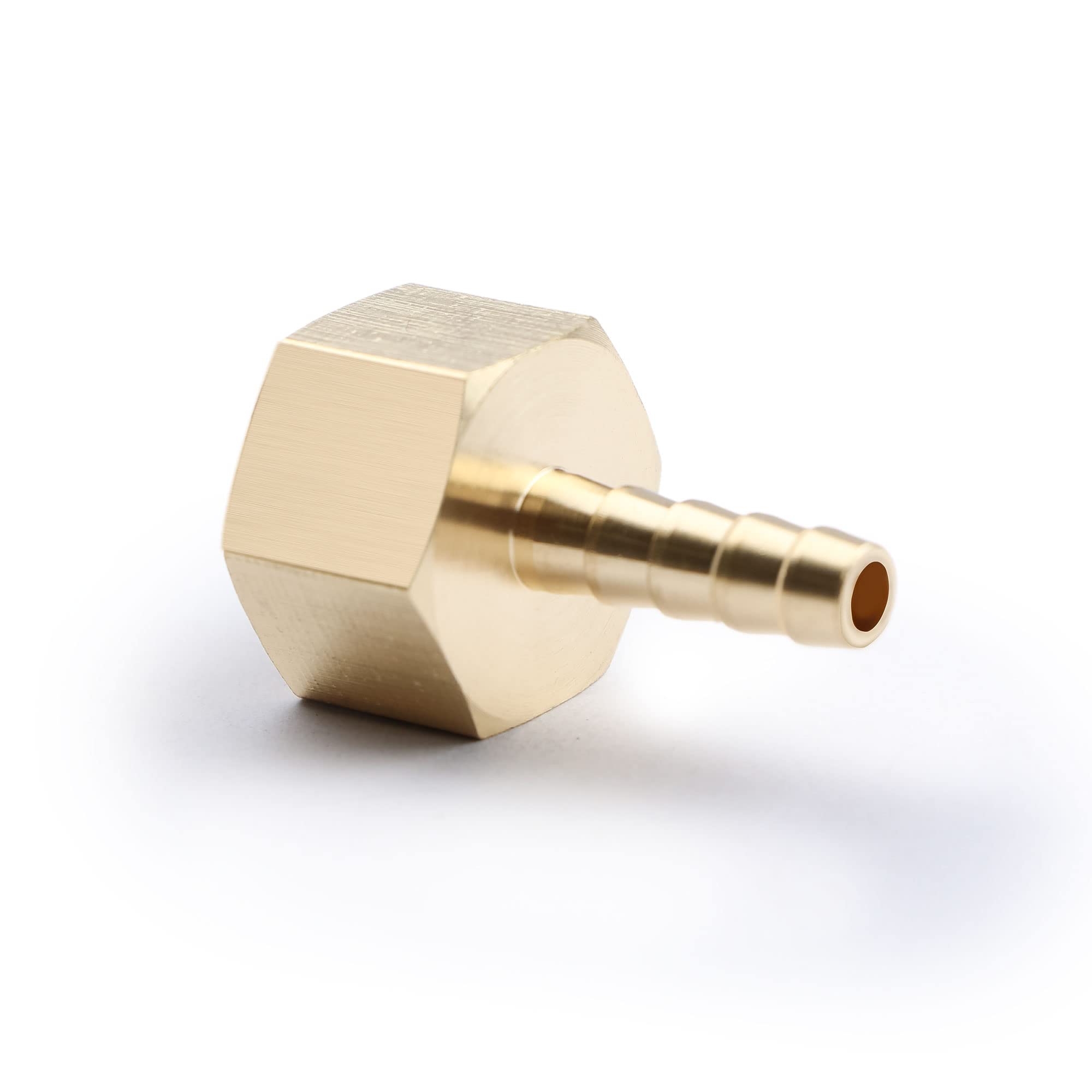 Us Solid Brass Hose Barb Fitting, Adapter, 14 Barb X 38 Npt Female, 3 Pcs