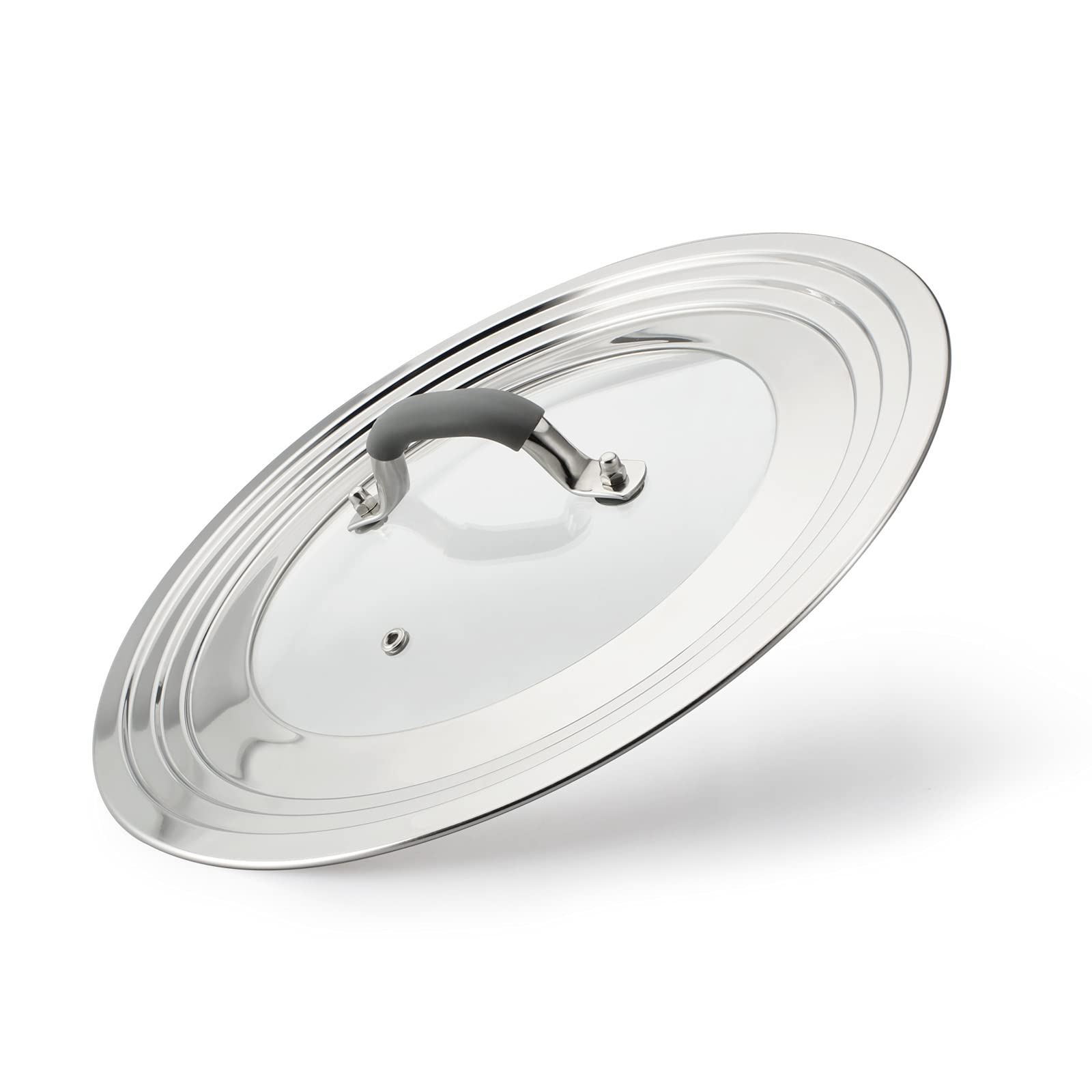 Wishdirect Universal Pans Pots Lid Cover Fit All 8.25 Inch To 12 Inch Pots/Pans/Woks Stainless Steel And Glass Lid With Heat Res