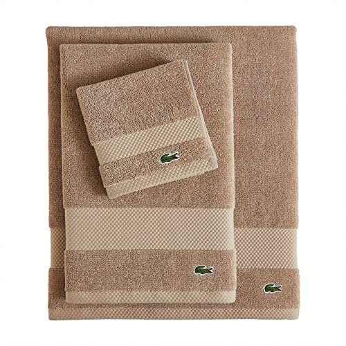 Lacoste Heritage Supima Cotton Bath Towel, Sand, 30'' X 54''