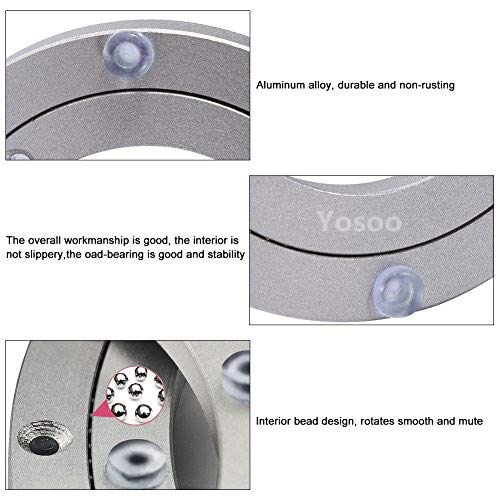 Heavy Duty Aluminium Alloy Turntable Bearing Furniture Rotating Bearing Turntable Round Dining Table Smooth Swivel Plate (Size:1