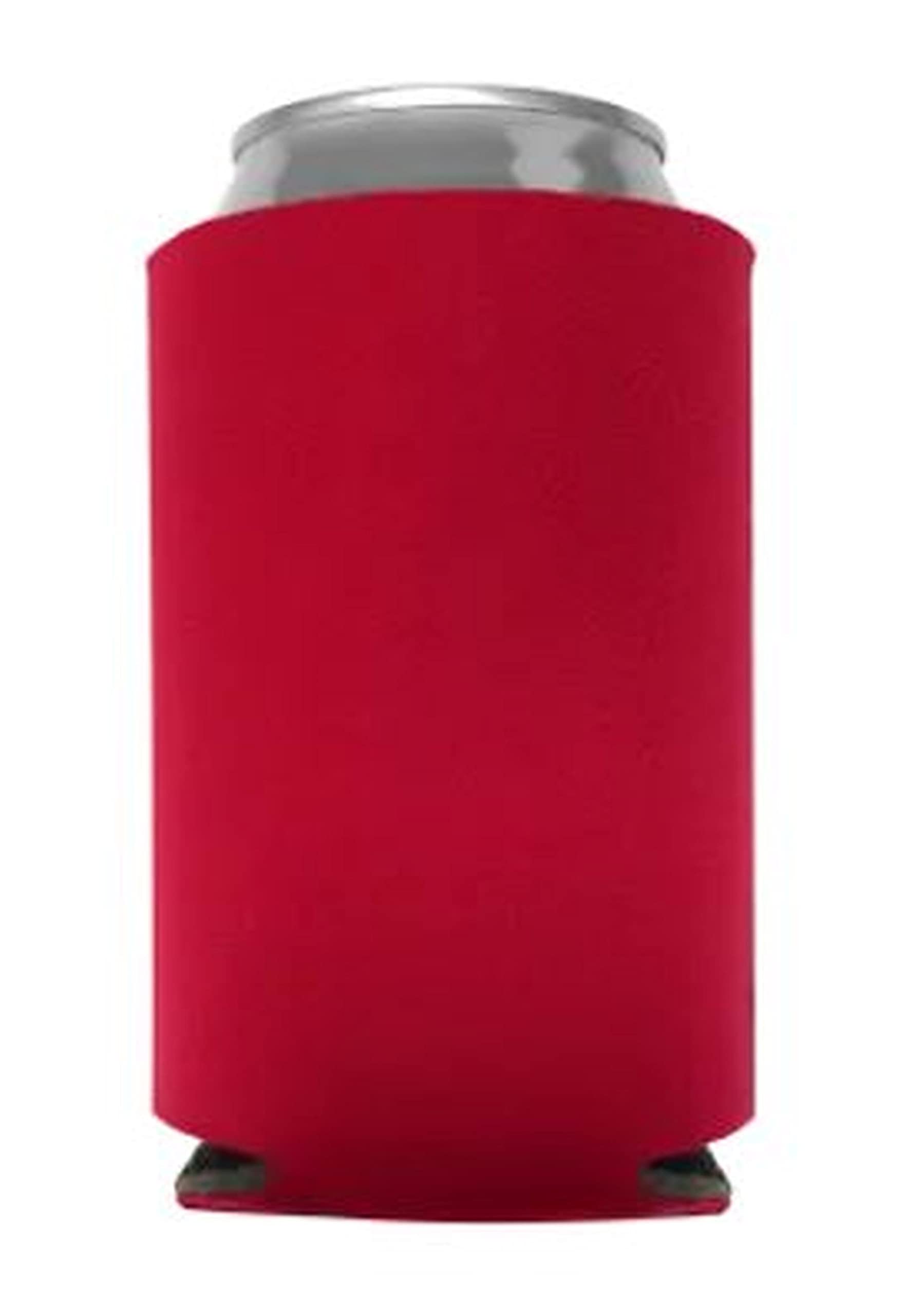 Can Cooler Sleeves Blank Poly Foam - Collapsible Diy Customizable For Parties Weddings Bulk (100, Red)