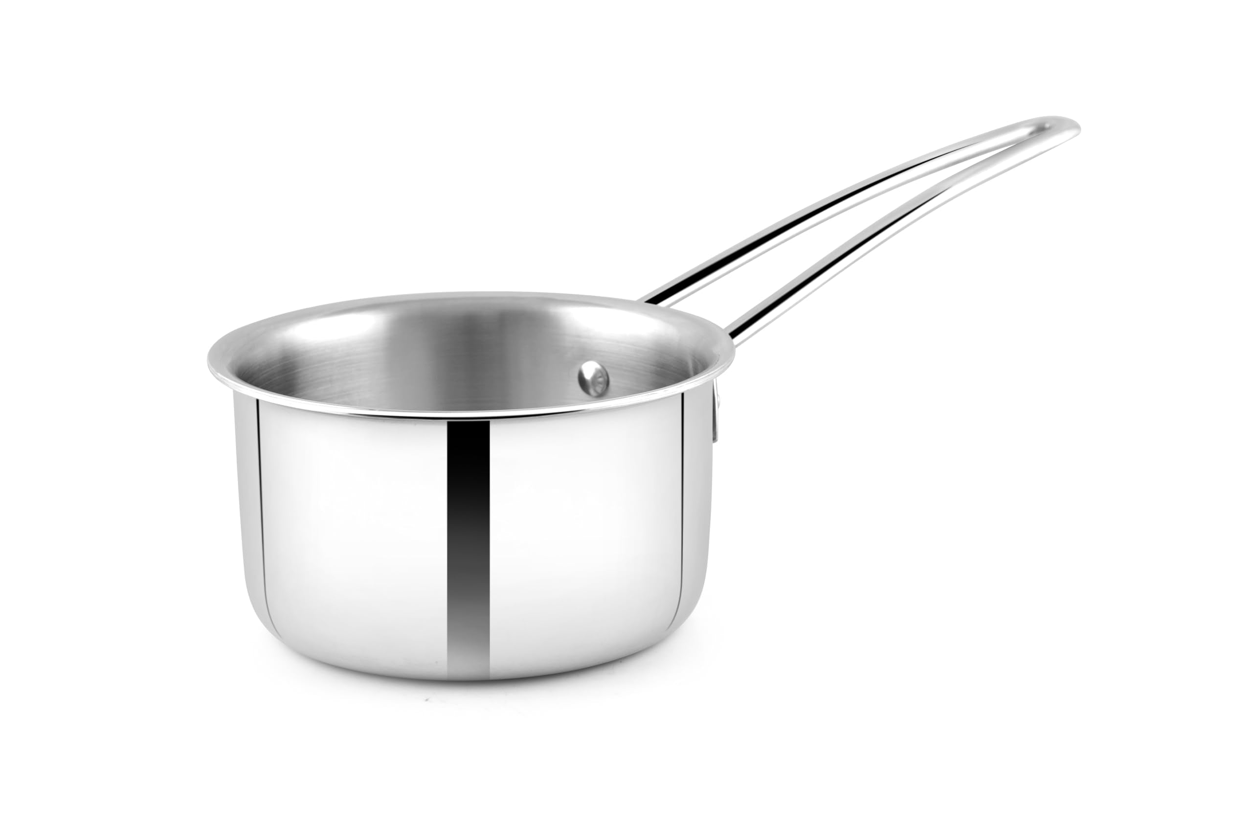 Zensil Triply Stainless Steel Tea Pan/Tea Bhagona & Saucepan With Stainless Steel Handle, Heavy Bottom, Induction & Gas Compatib