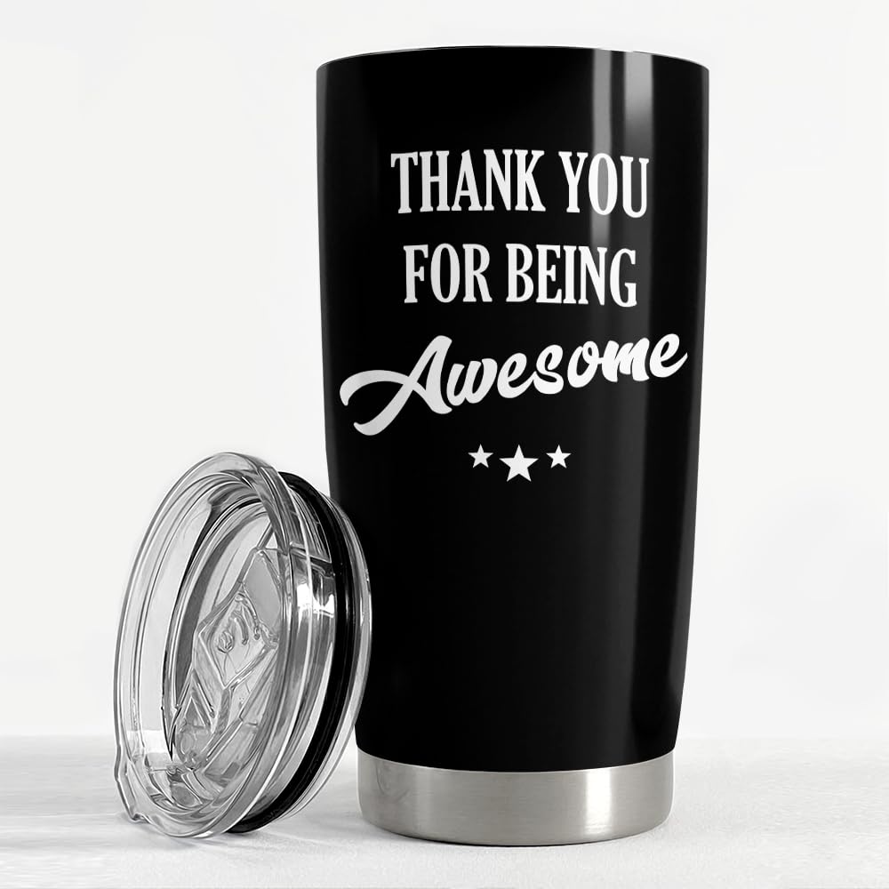Sandjest Thank You For Being Awesome Tumbler Gift Set - Birthday, Christmas, Appreciation Inspirational Gifts For Women, Men, Co