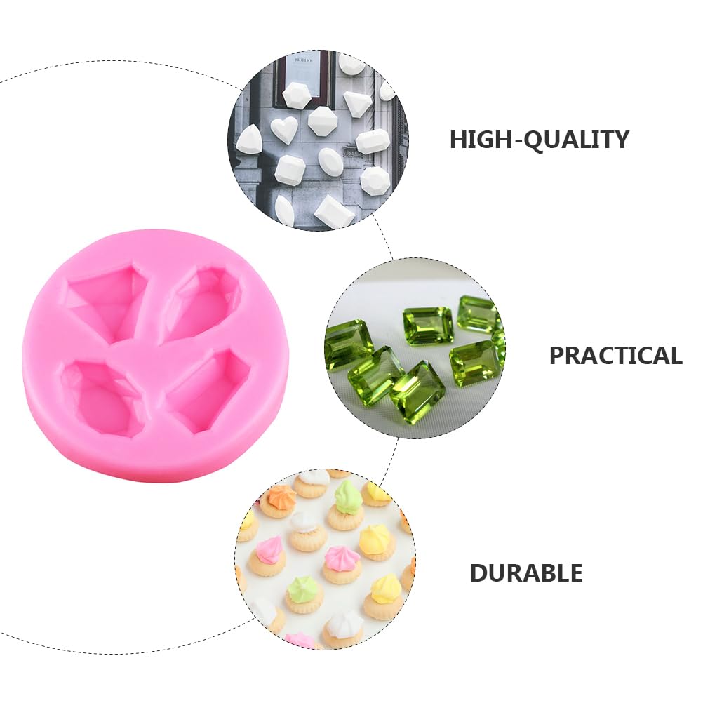Hemoton 3Pcs Gems Silicone Molds For Cake Decorating Polymer Clay Resin Epoxy Gemstone Pastry Silicone Molds For Baking Candy Fo